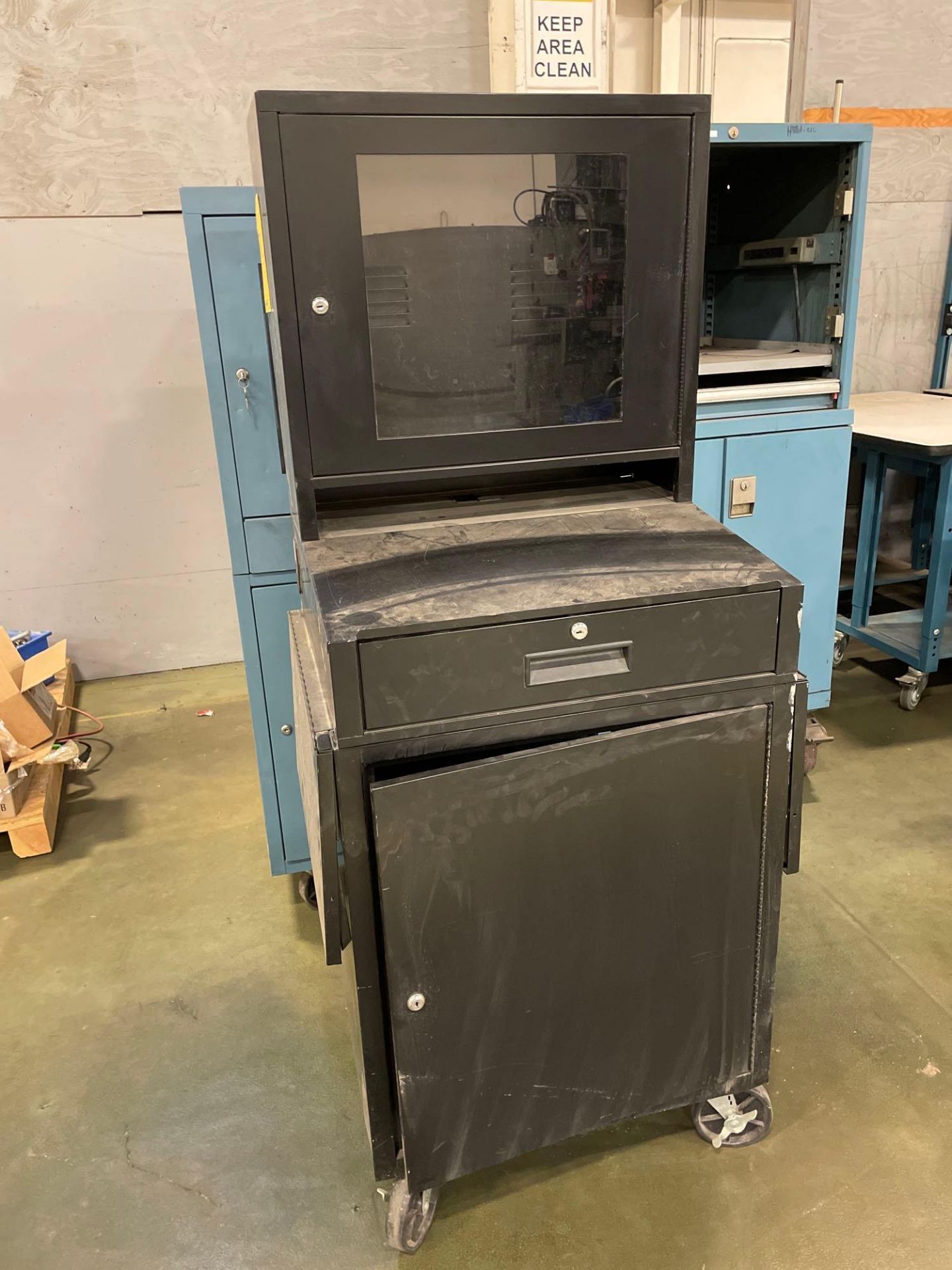 Lot of 3: (1) Global Computer Cabinet, (2) Enclosed Computer Cabinets - Image 2 of 9