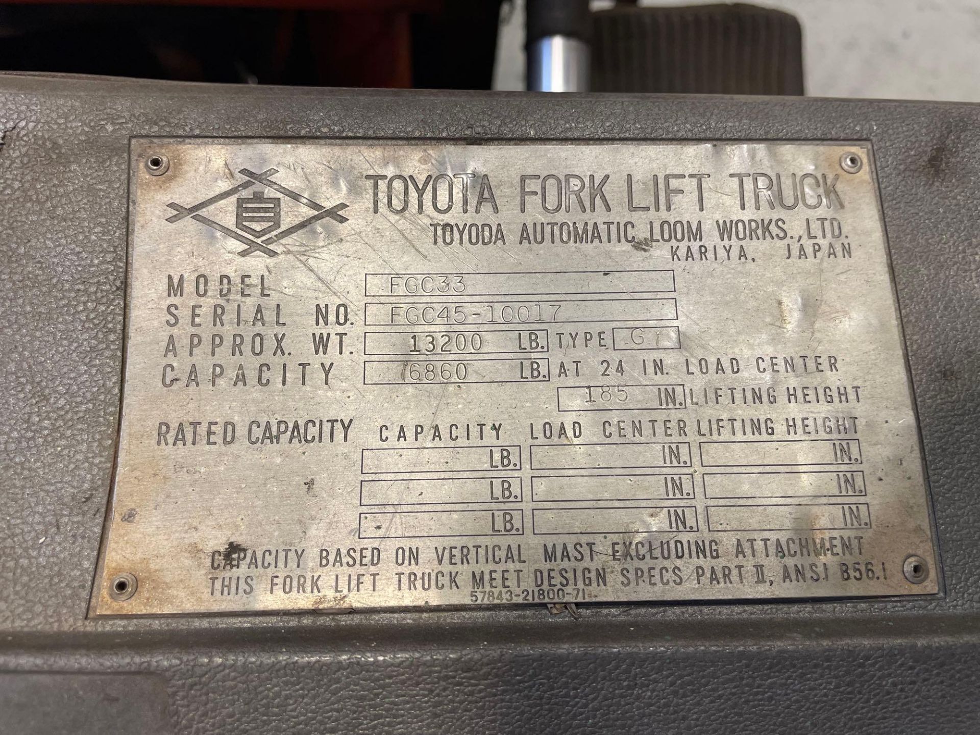 7000 Lb. Toyota Forklift - Image 5 of 9