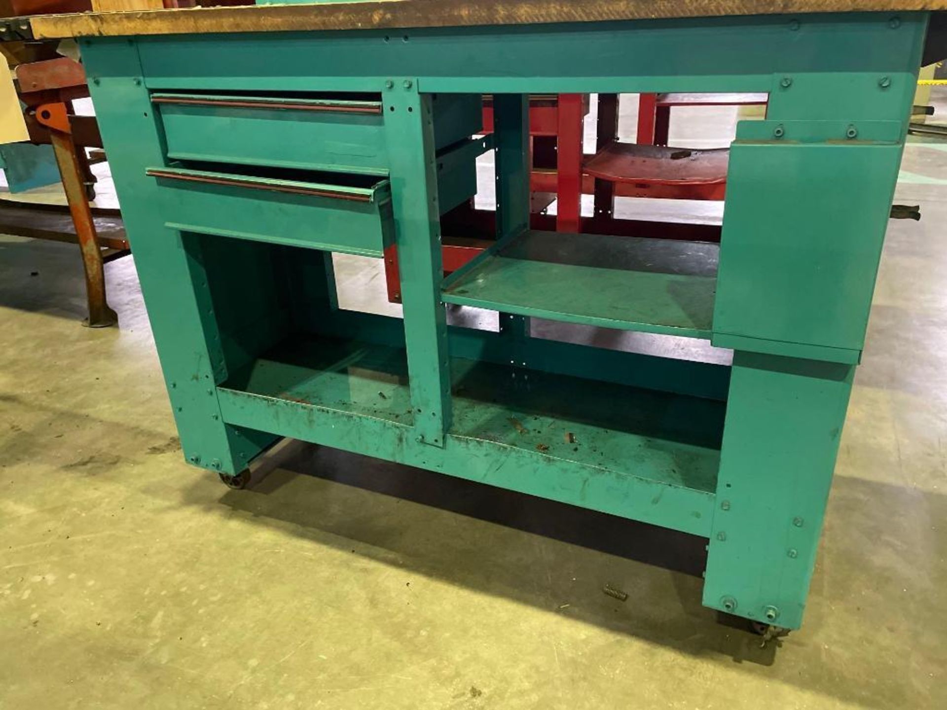 Operator Work Station on Casters; Open Face, (2) Drawers. NO Contents 67" X 23" X 41" - Image 4 of 5