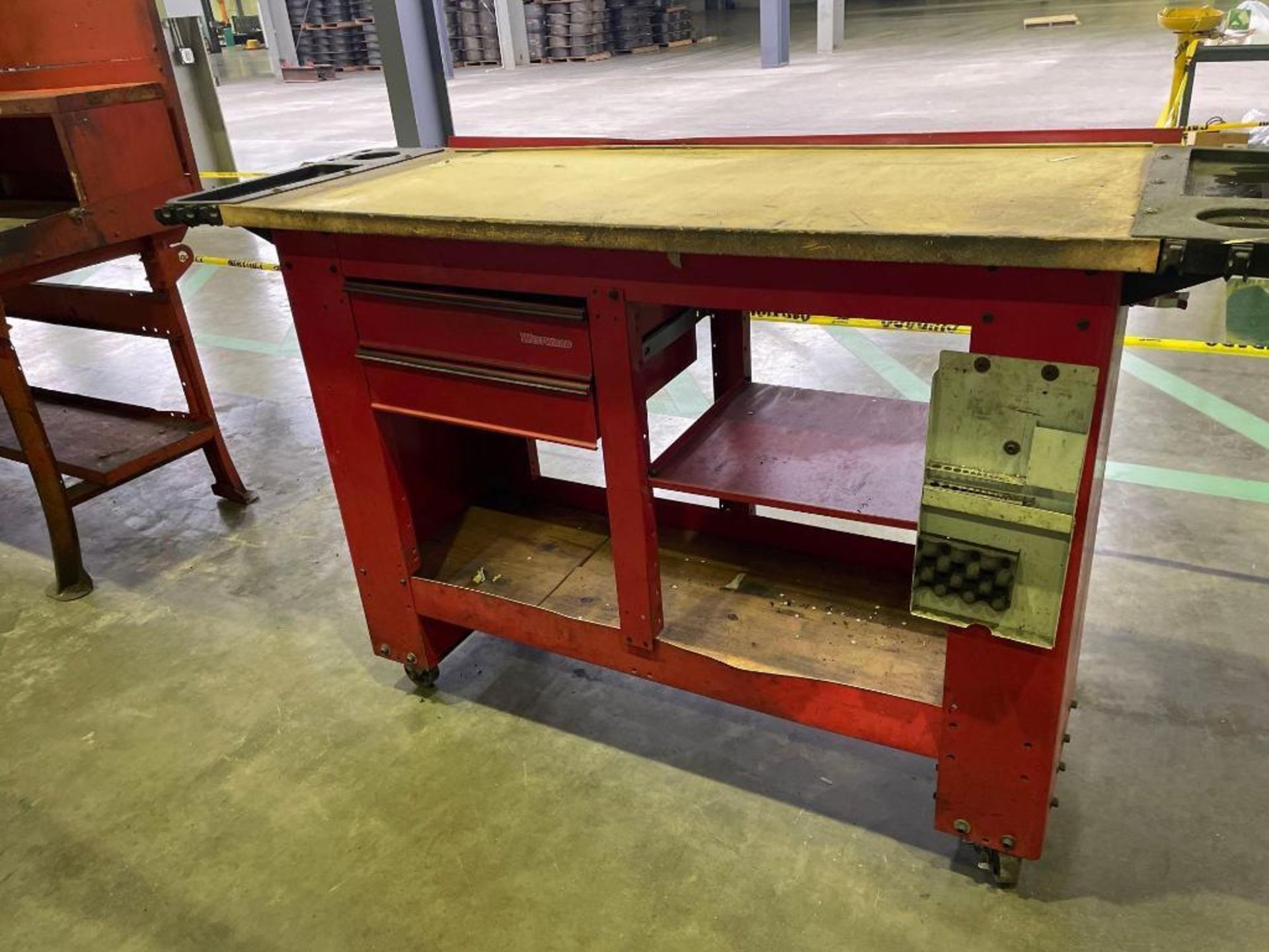 Operator Work Station on Casters, Open Face, (2) Drawers. NO CONTENTS