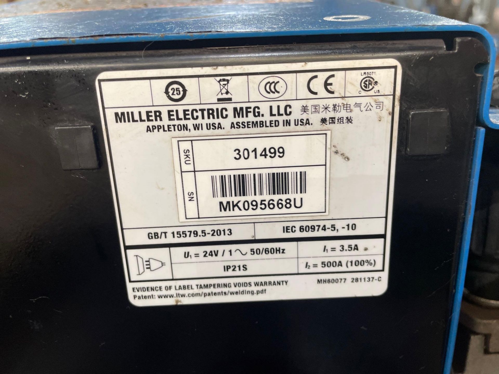 Miller 20 Series 24V Wire Feeder on Cart - Image 5 of 7