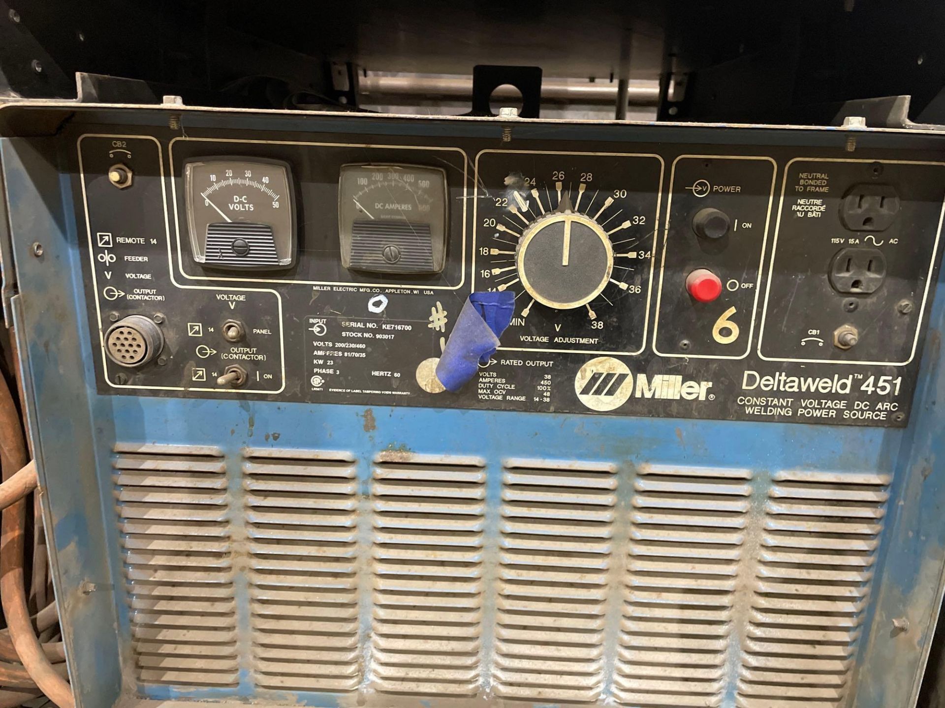 Miller Deltaweld 451 CV/DC Arc Welding Power Source - Image 2 of 5