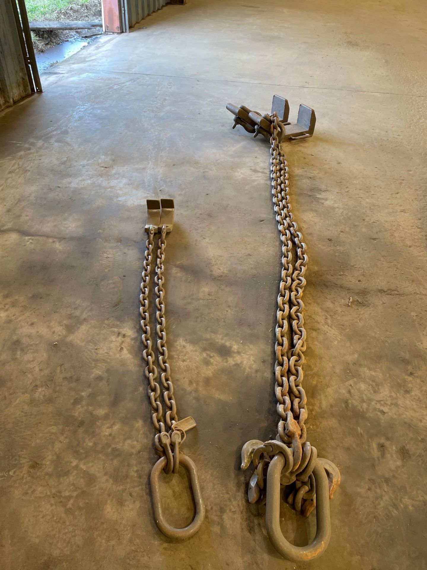 Lot of 2 Chains with Hooks: (1) 8' Long with 2 Hooks, (1) 41” Long with 2 Hooks - Image 3 of 6