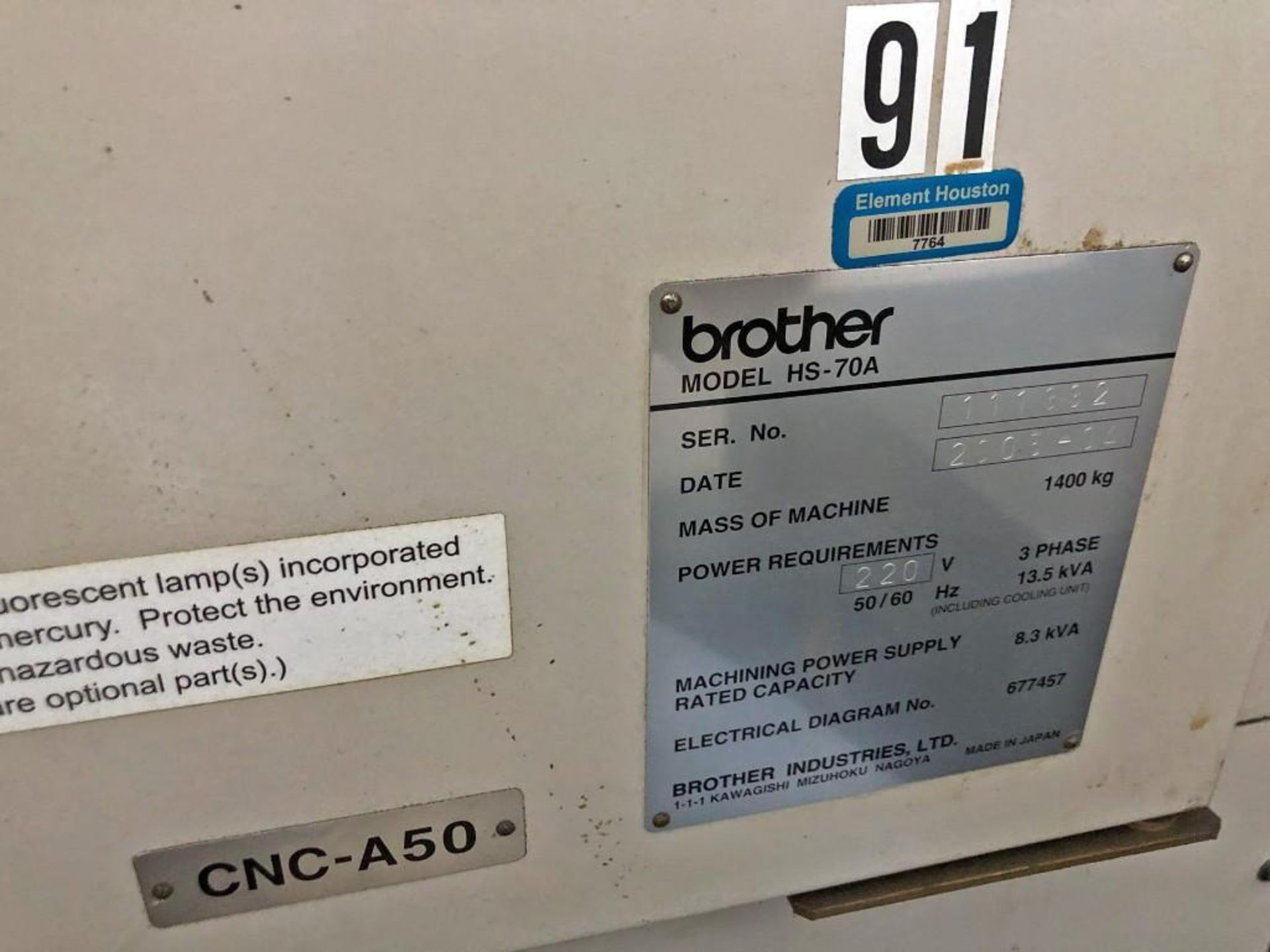 2005 Brother Model HS-70A CNC Wire EDM - Image 14 of 15