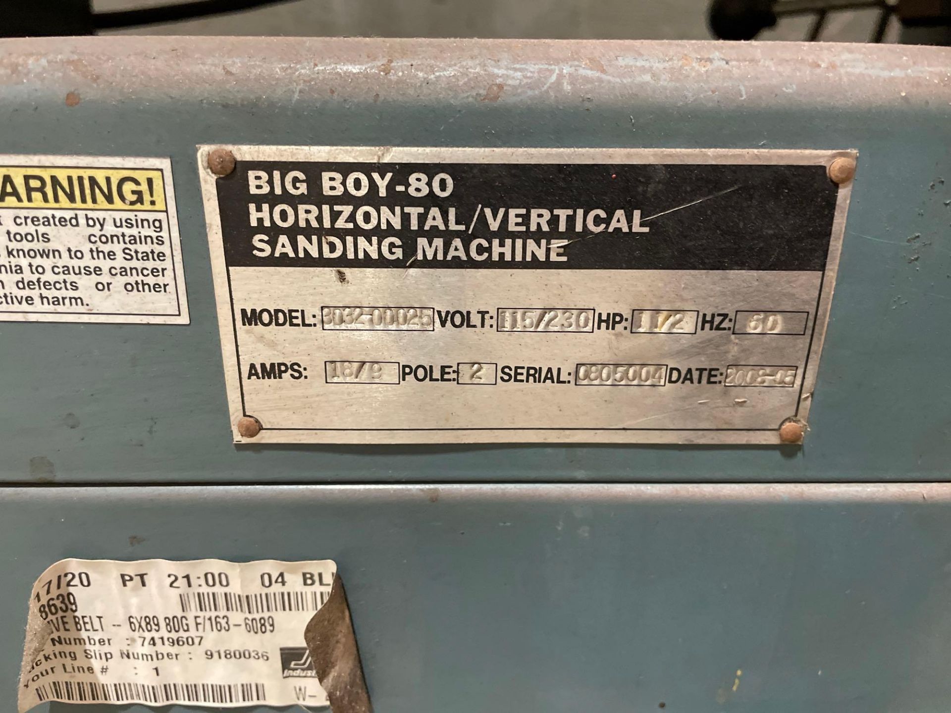 Big Boy-80 Horizontal / Vertical Sanding Machine (Model 303300025) - Image 4 of 4