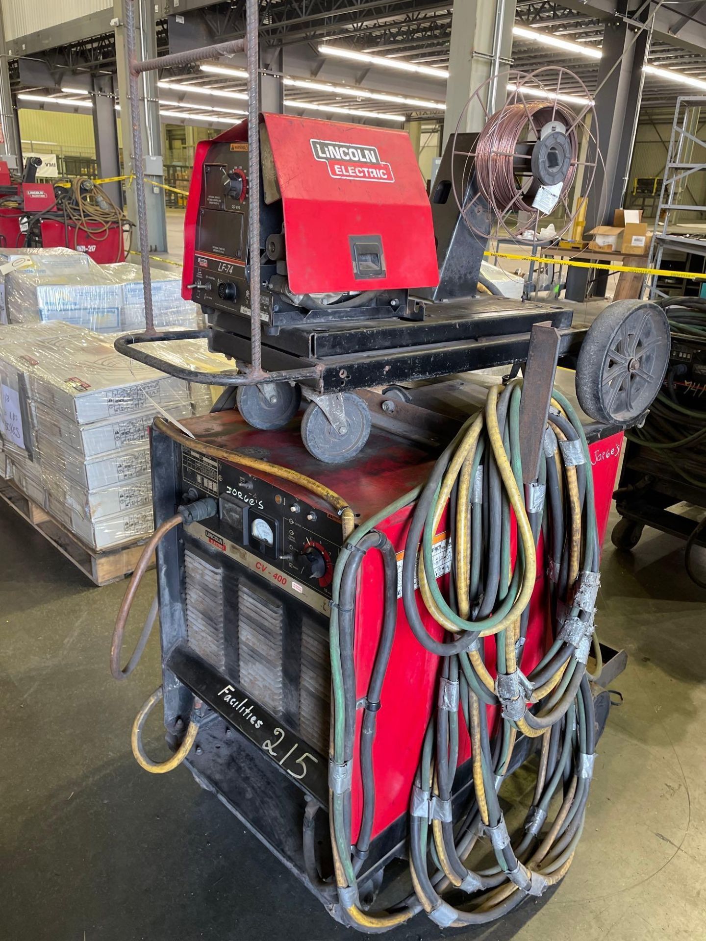 Lincoln Electric CV-400 Welder Power Source with Lincoln Electric LF-74 Wire Feeder - Image 2 of 9