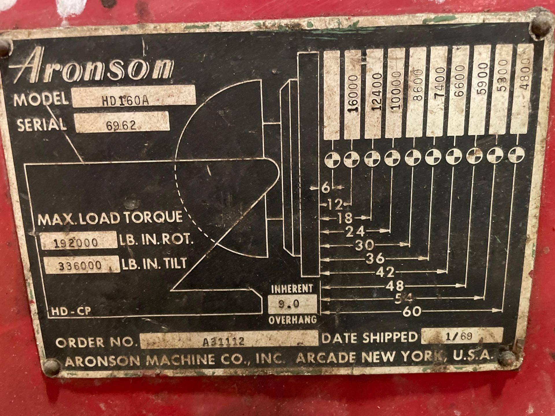 Aronson Model HD160A Welding Positioner - Image 6 of 11