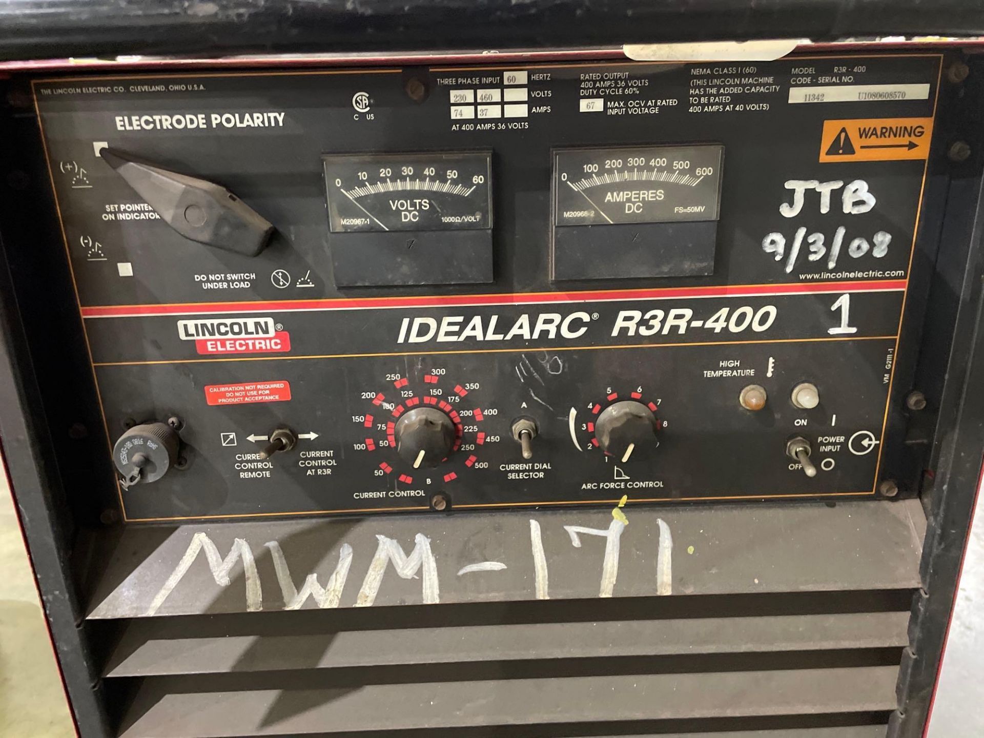 Lincoln Electric IdealArc R3R-400 Welding Power Source - Image 2 of 5