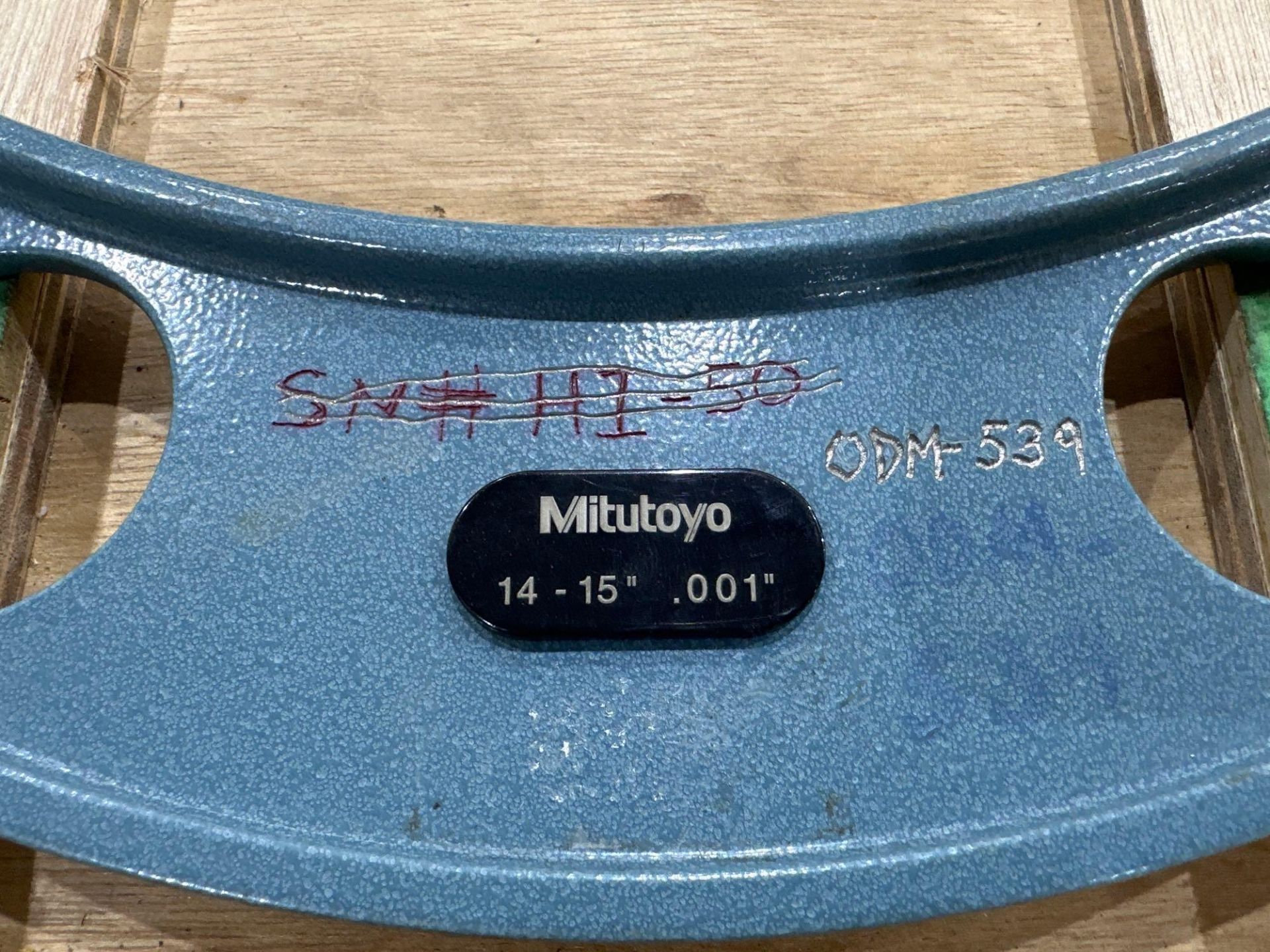 Mitutoyo Mechanical OD Micrometer No. 103-191, 14–15” Range, .001” Graduation, in wood case - Image 6 of 7