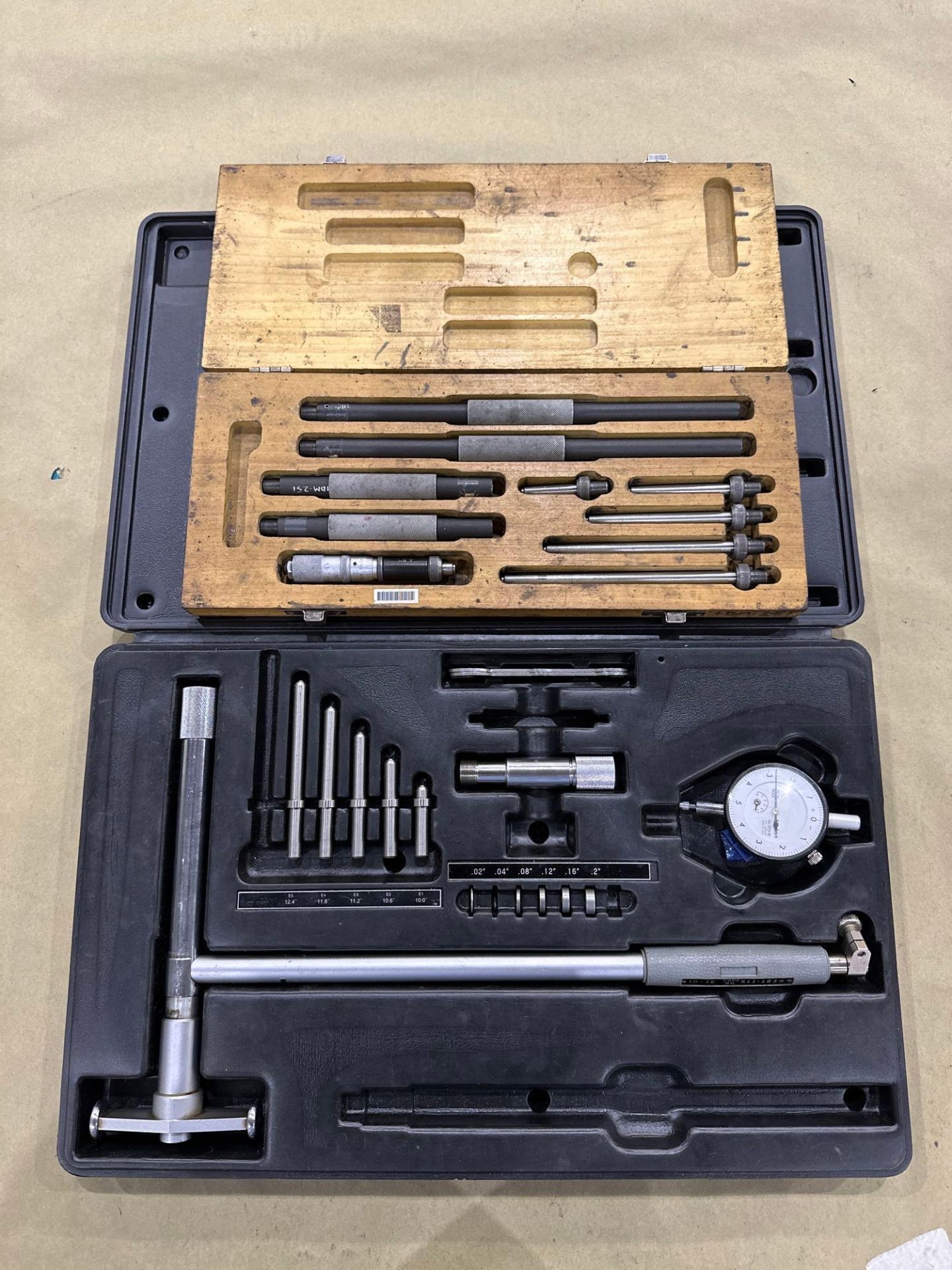 Lot of 2: (1) Scherr-Tumico Inside Tube Micrometer Set, (1) Mitutoyo Dial Bore Gage