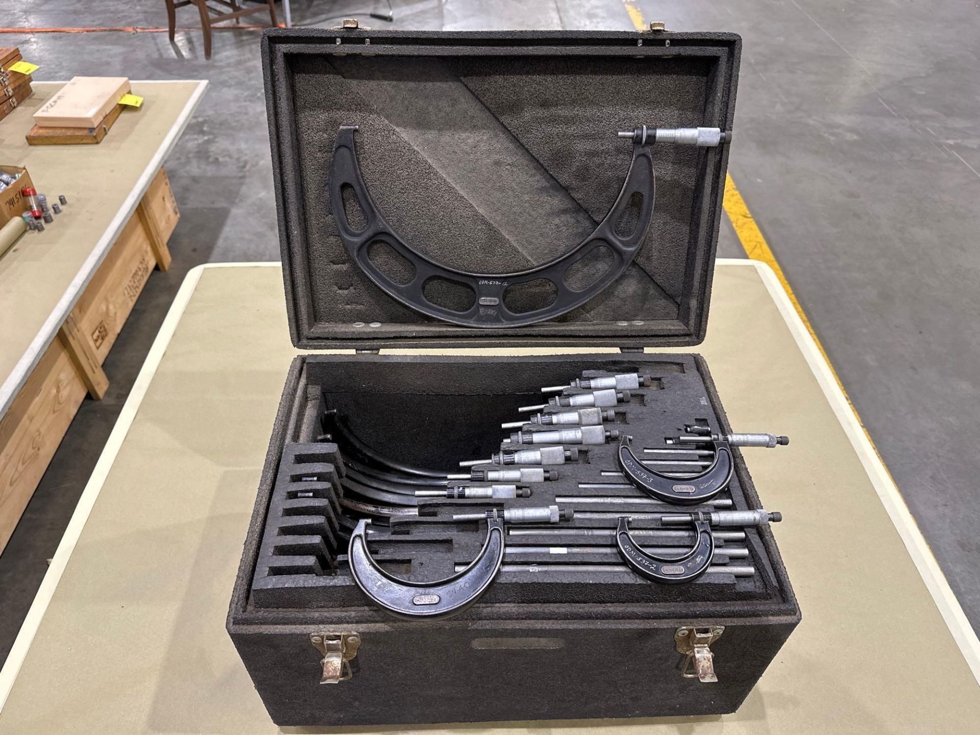 Starrett Mechanical OD Micrometer Set, 1–12” Range, in Starrett case - Image 6 of 7