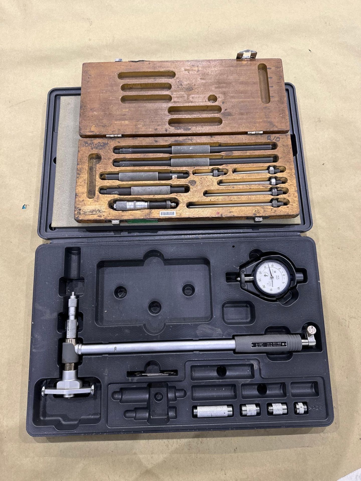 Lot of 2: (1) Scherr-Tumico Inside Tube Micrometer Set, (1) Mitutoyo Dial Bore Gage 6 to 10"