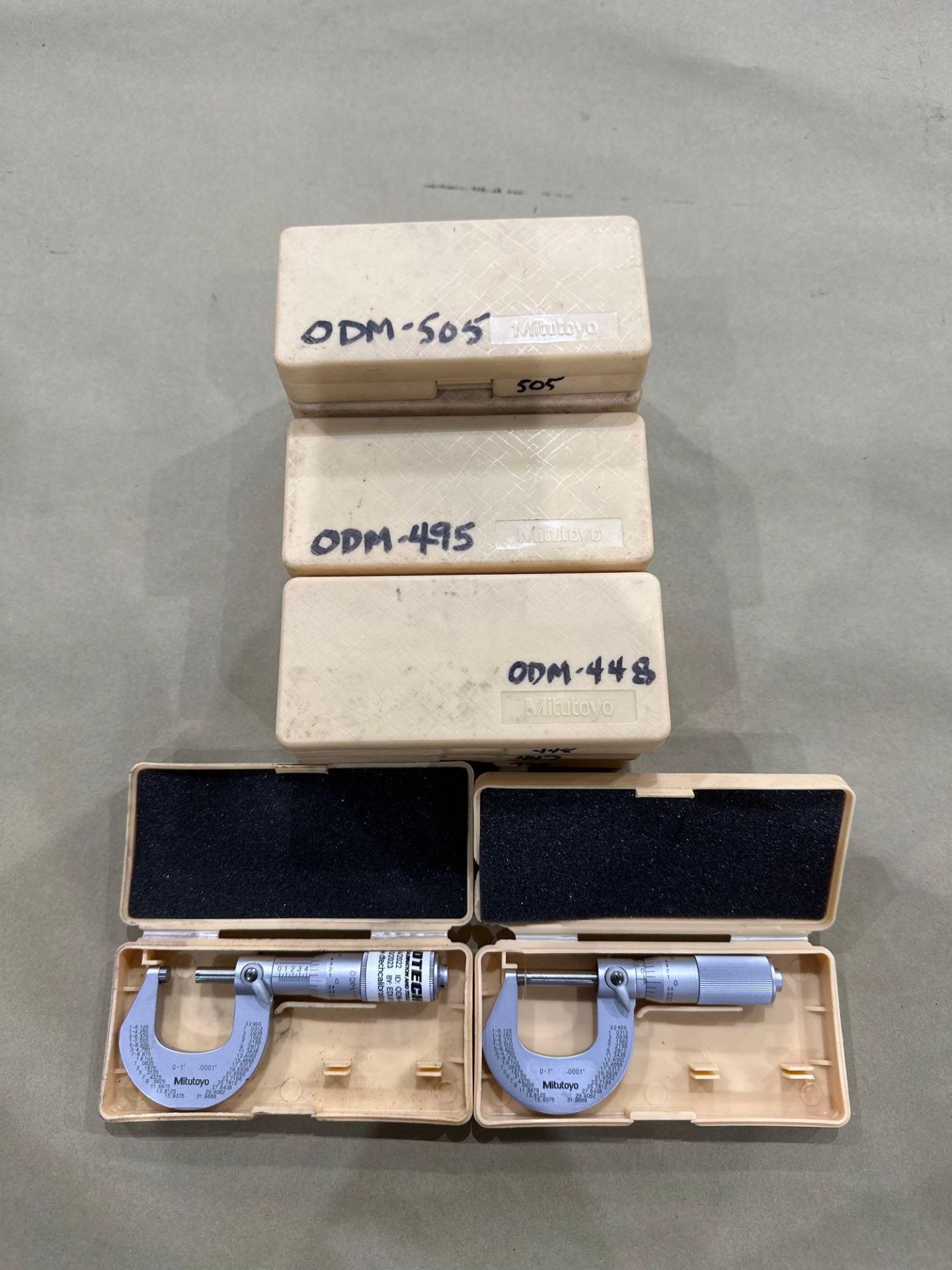 Lot of 12: Mitutoyo Mechanical OD Micrometer M225-1”, 0-1” Range, .0001” Graduation in plastic boxes - Image 7 of 7