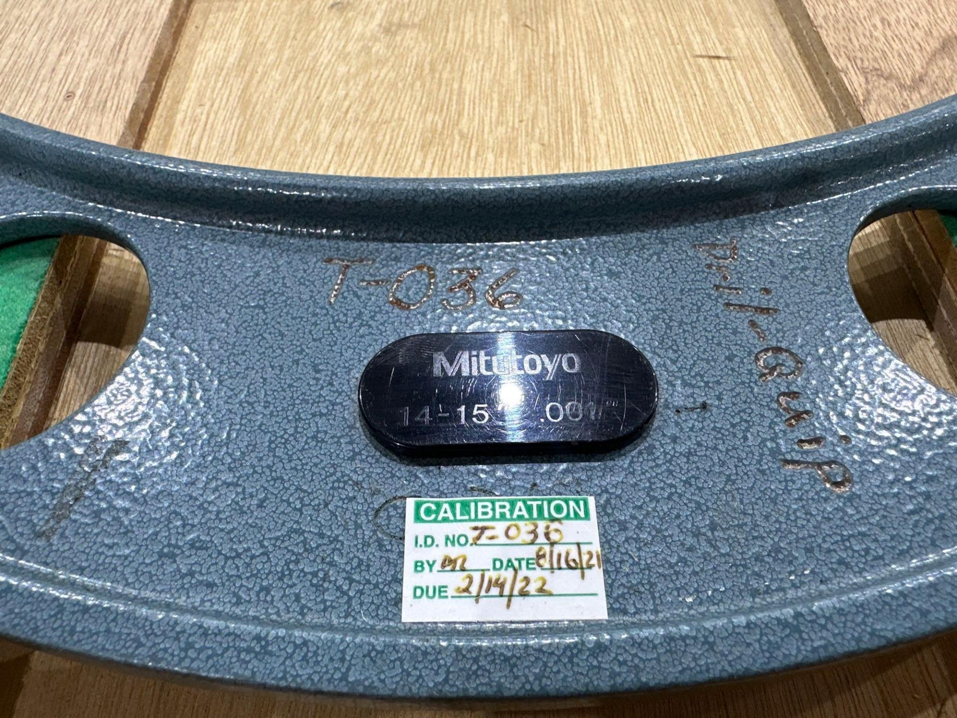 Mitutoyo Mechanical OD Micrometer No. 103-191, 14–15” Range, .001” Graduation, in wood case - Image 6 of 6