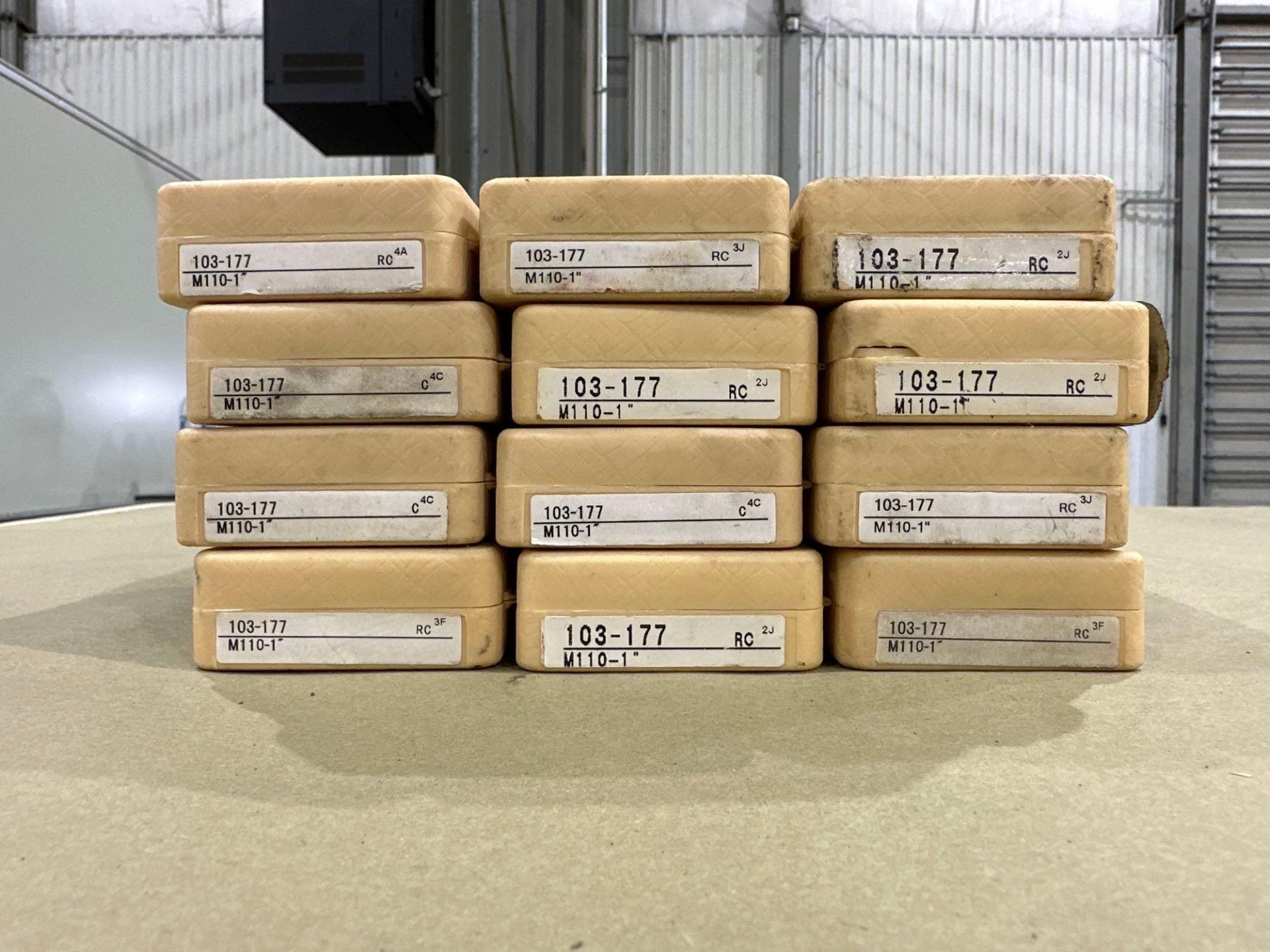 Lot of 12: Mitutoyo Mechanical OD Micrometer M110-1”, 0-1” Range, .001” Graduation, in plastic boxes - Image 3 of 7