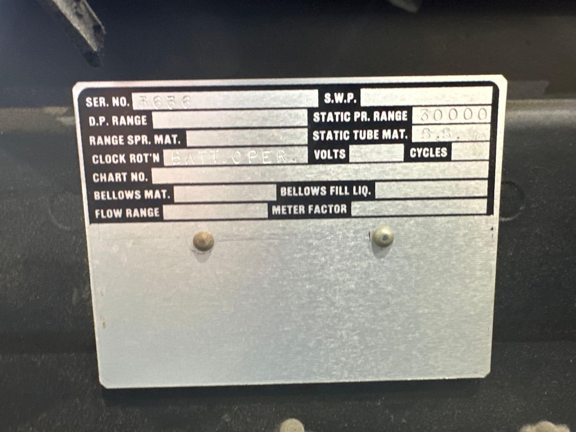 Lot of 6 Chart Recorders. Max PSI Range From: 10,000–30,000. See Photo. - Image 12 of 14