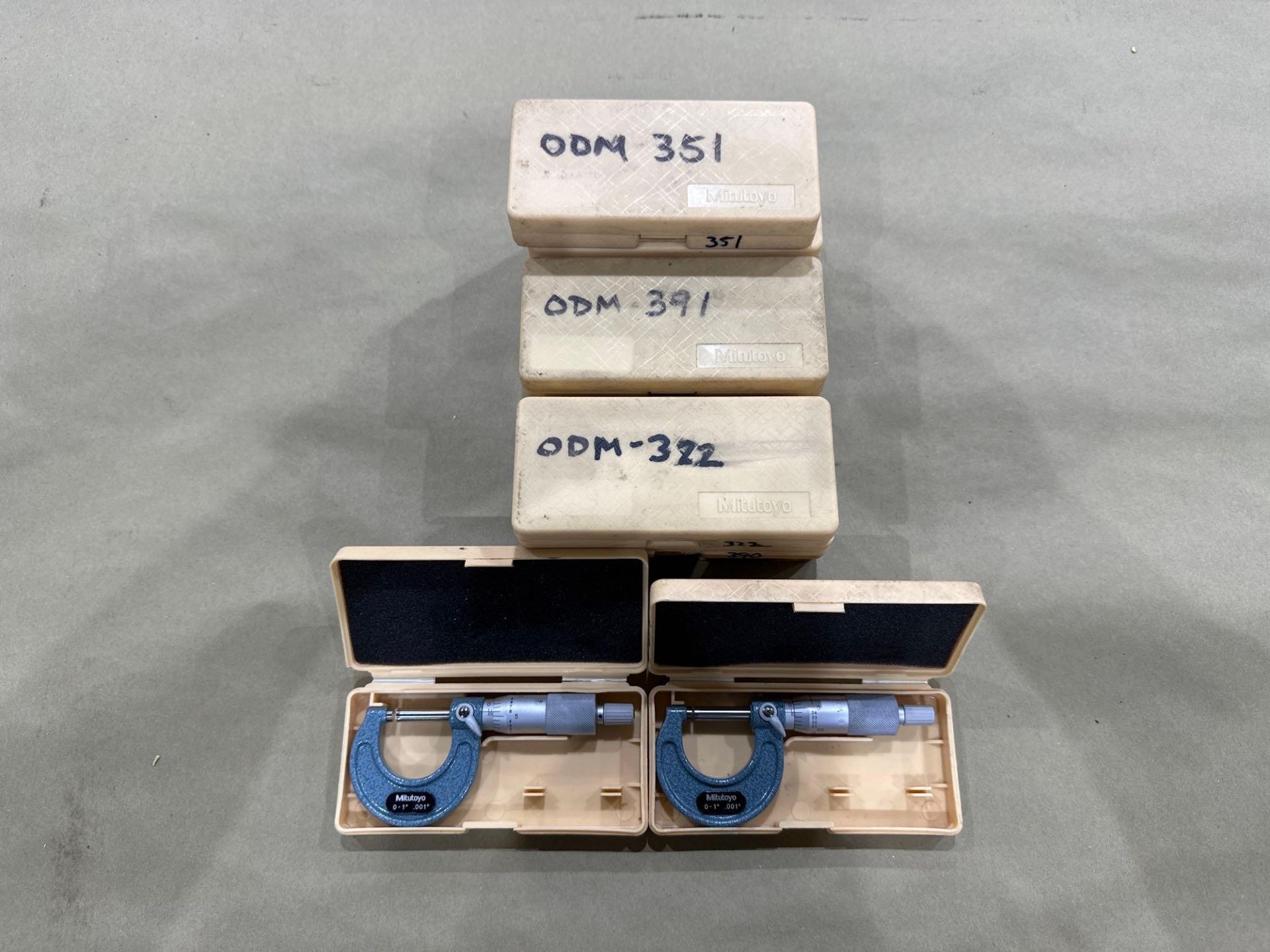 Lot of 12: Mitutoyo Mechanical OD Micrometer M110-1”, 0-1” Range, .001” Graduation, in plastic boxes - Image 6 of 6