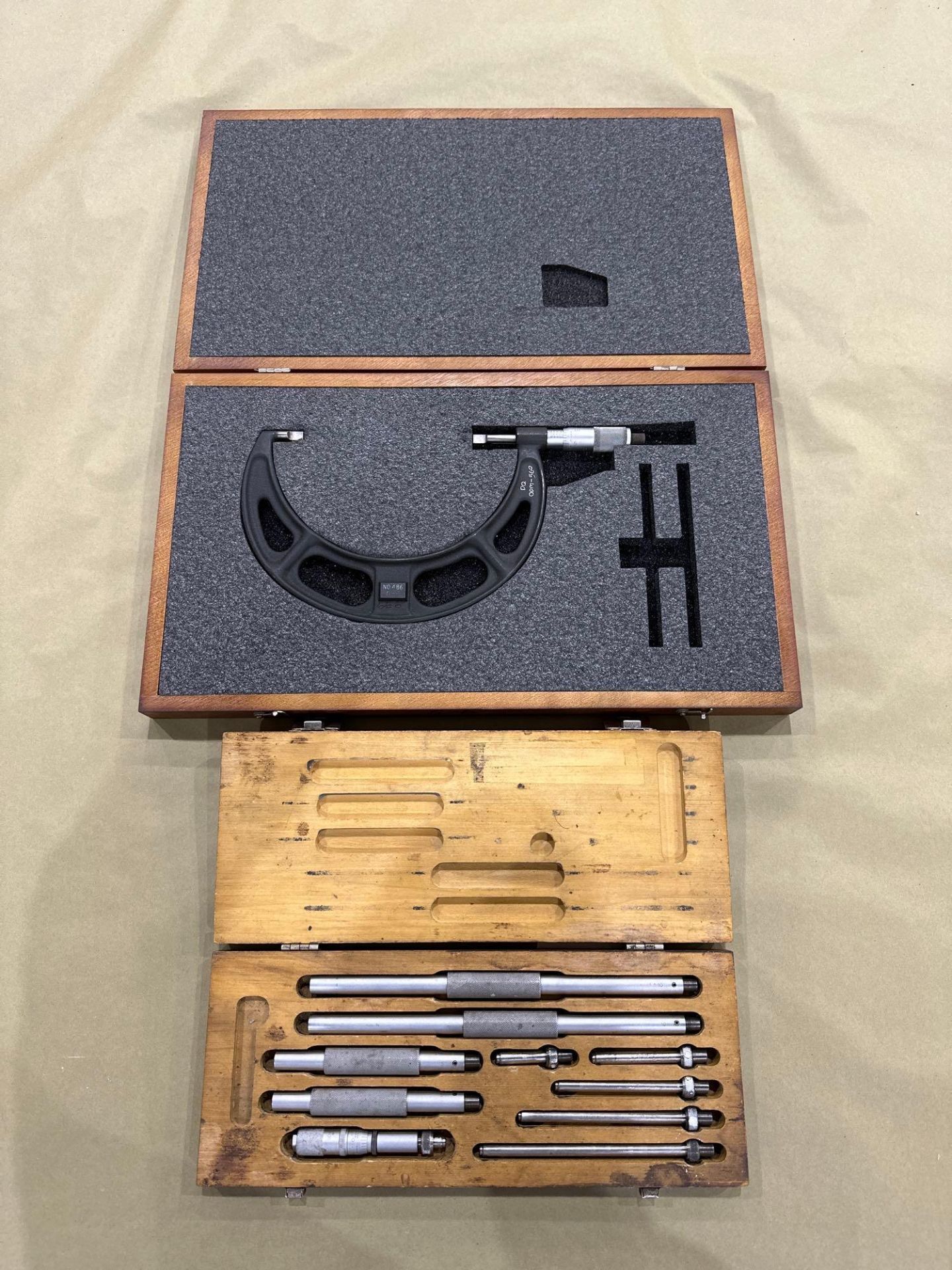 Lot of 2: (1) Starrett Blade Micrometer No. 486, (1) Scherr-Tumico Tubular Inside Micrometer 4-40"