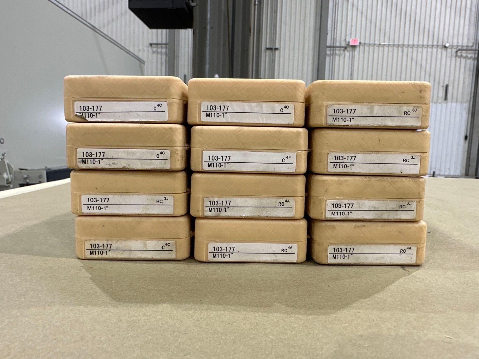 Lot of 12: Mitutoyo Mechanical OD Micrometer M110-1”, 0-1” Range, .001” Graduation, in plastic boxes - Image 3 of 6
