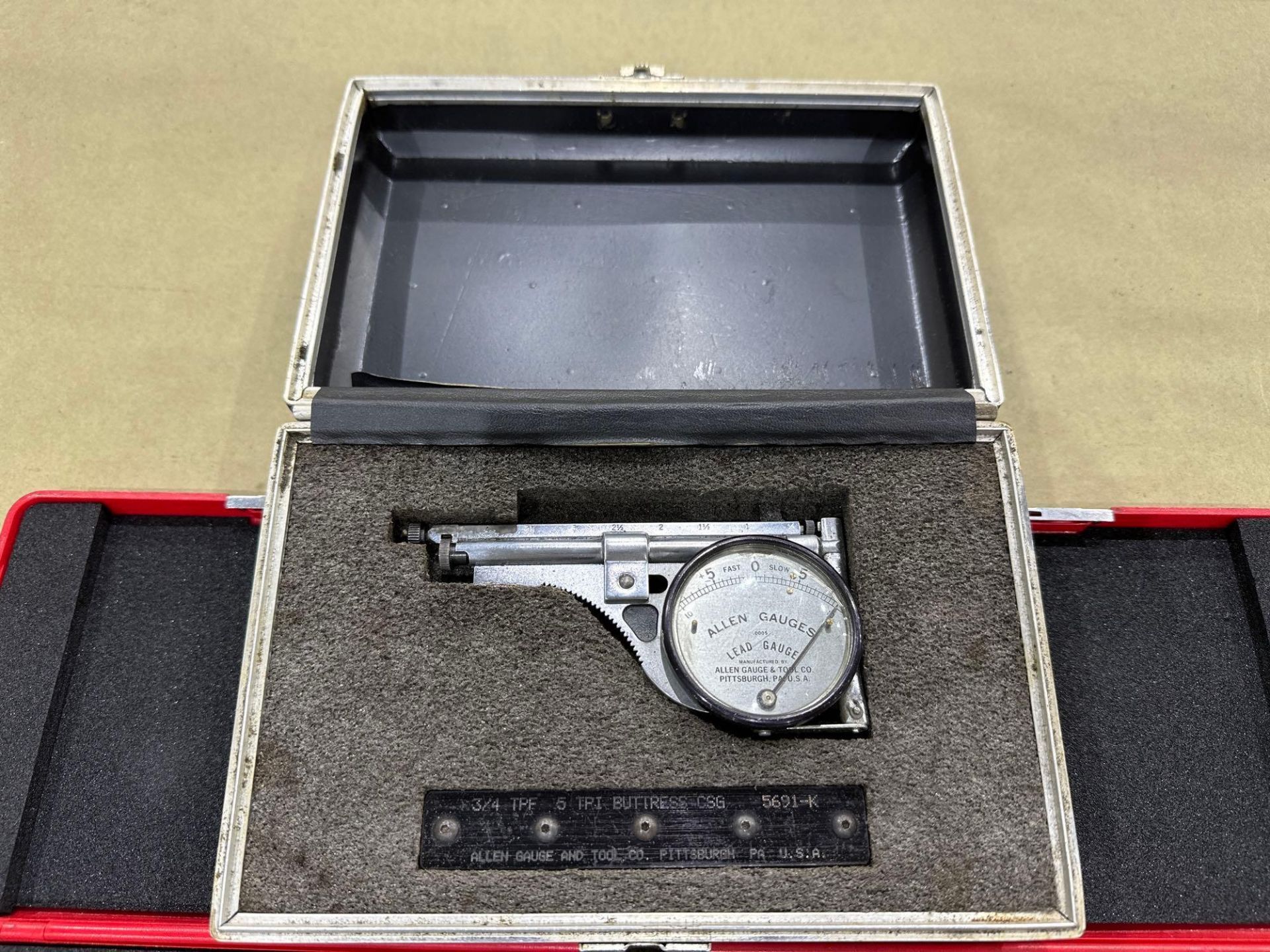 Lot of 2: (1) Allen External Lead Gauge No.5690-0, (1) SPI Dial Caliper #15-899-8. See Detail - Image 3 of 10