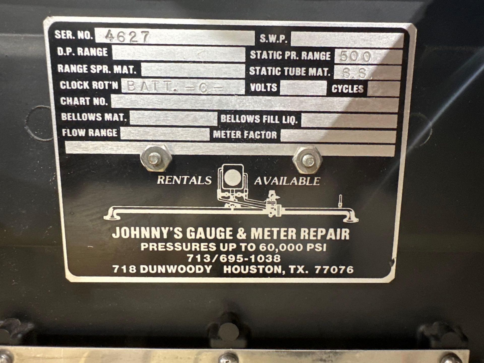 Lot of 6 Chart Recorders. Max PSI Range From: 10,000–30,000. See Photo. - Image 13 of 14