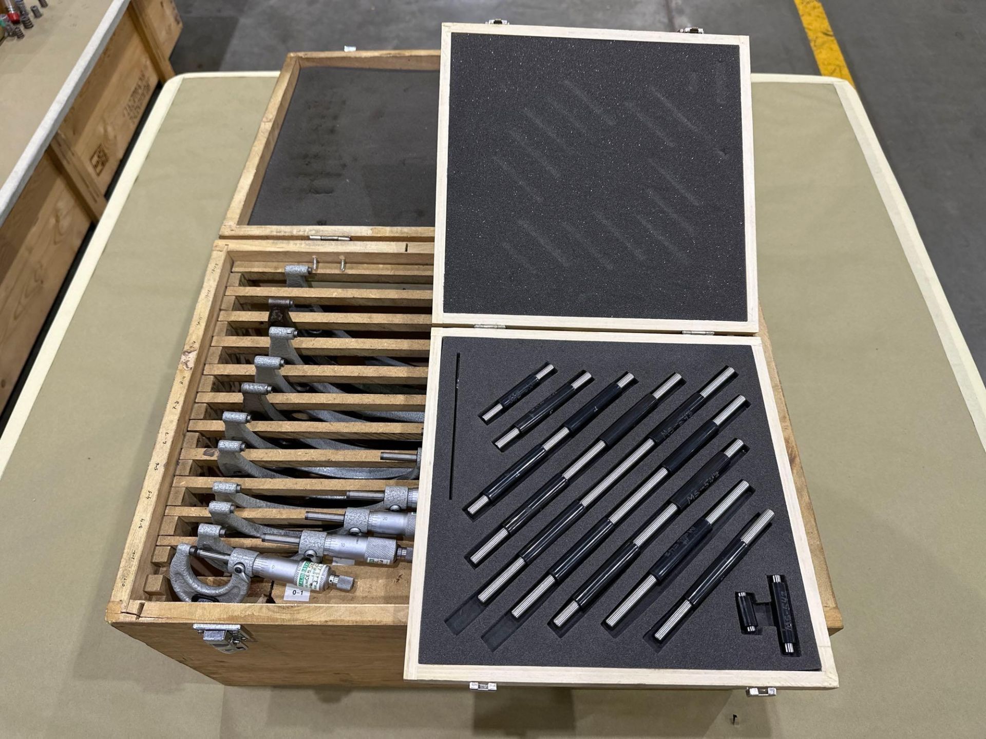 STM Mechanical OD Micrometer Set,  0–12” Range, 0.0001”  in wood box. See Photo. - Image 4 of 6