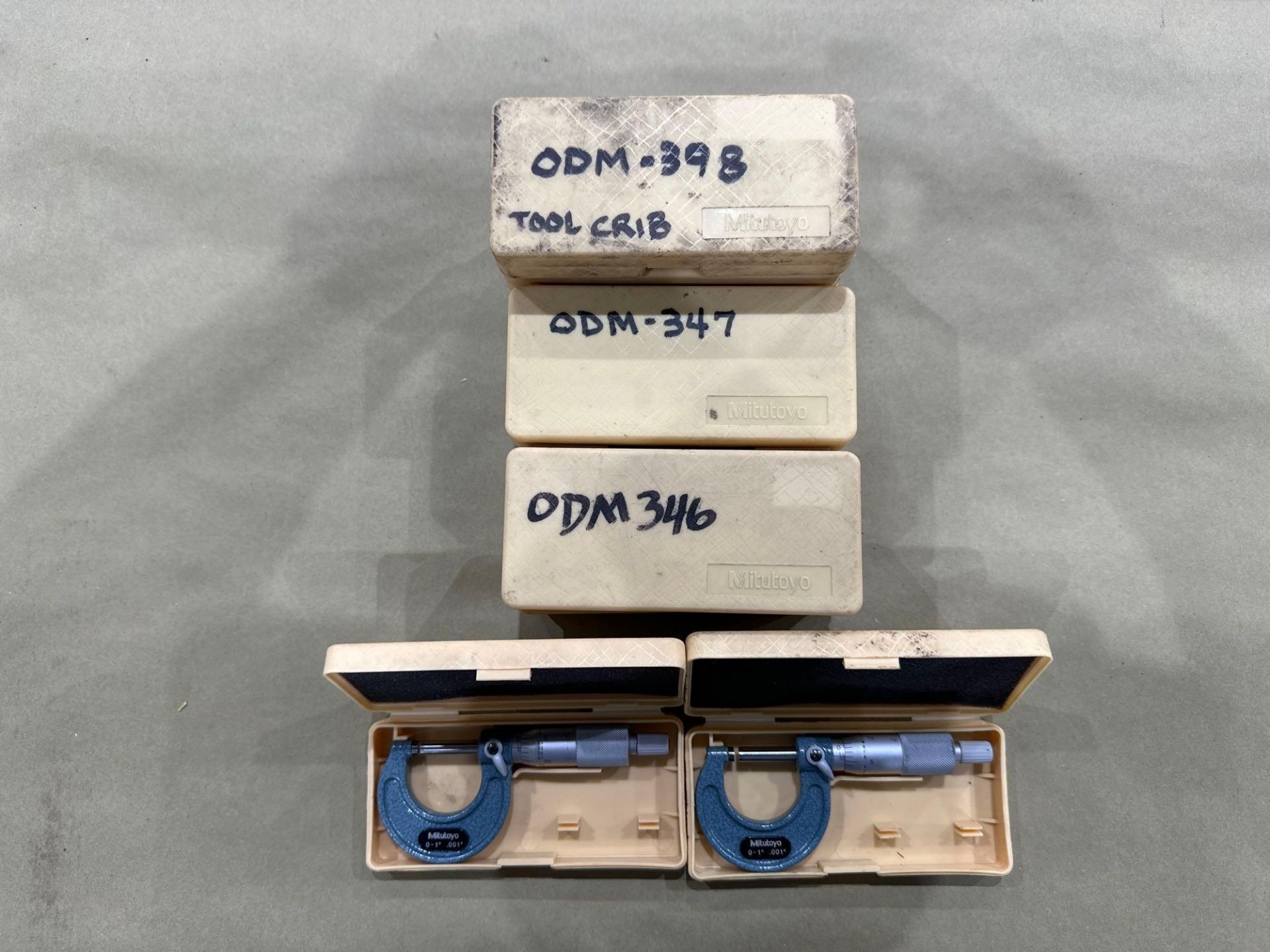 Lot of 12: Mitutoyo Mechanical OD Micrometer M110-1”, 0-1” Range, .001” Graduation, in plastic boxes - Image 7 of 7