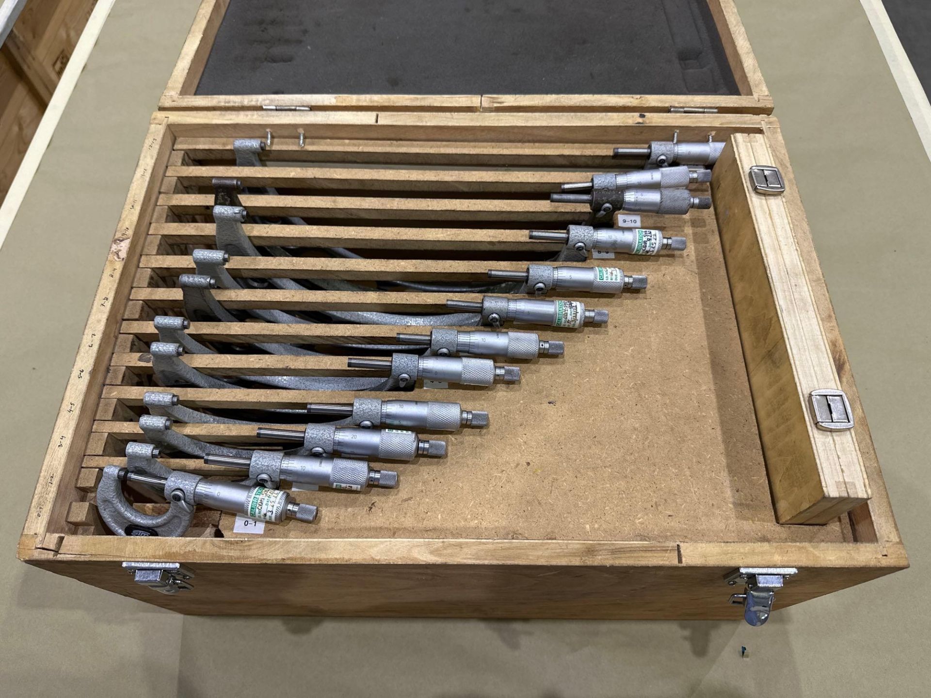 STM Mechanical OD Micrometer Set,  0–12” Range, 0.0001”  in wood box. See Photo. - Image 3 of 6