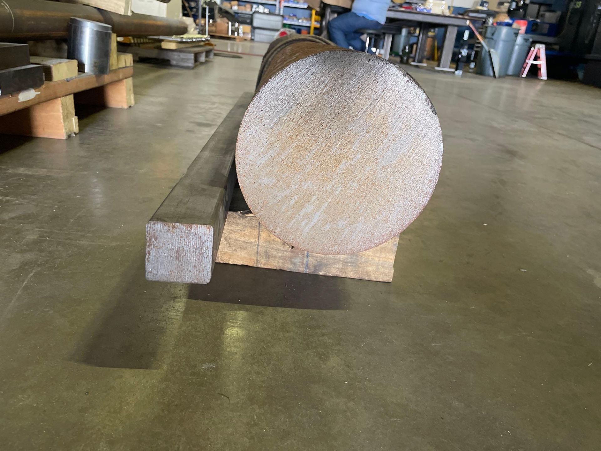 Lot of 2: (1) Solid Square Bar, 64” X 2” x 2”, (1) Round Bar, 66” X 8” Dia. - Image 2 of 5