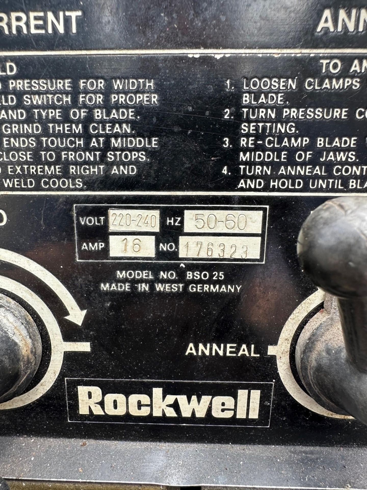 Rockwell Model 20 Vertical Bandsaw with Rockwell Blade Welder - Image 7 of 7