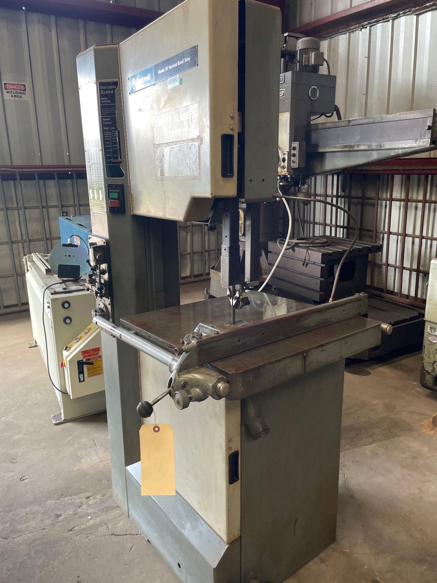 Rockwell Model 20 Vertical Bandsaw with Rockwell Blade Welder