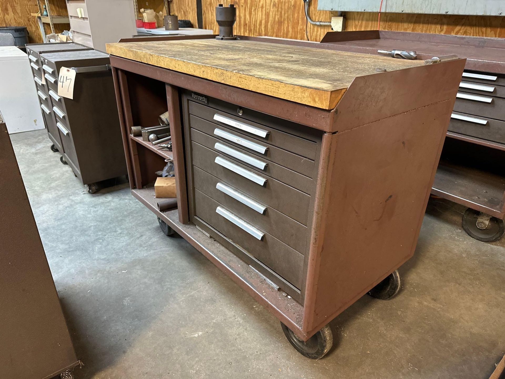 48” X 27” X 38” Tool Cart with Kennedy Tool Box, Set Up Tooling, and Misc. - Image 9 of 10