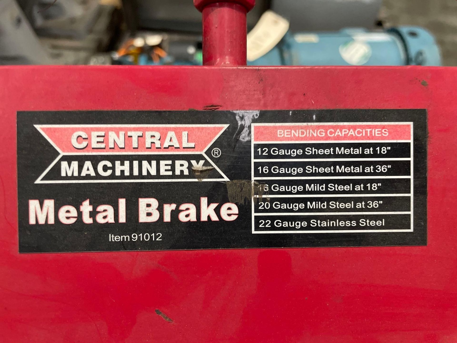 36” Central Machinery Metal Brake Model 91042 - Image 4 of 5