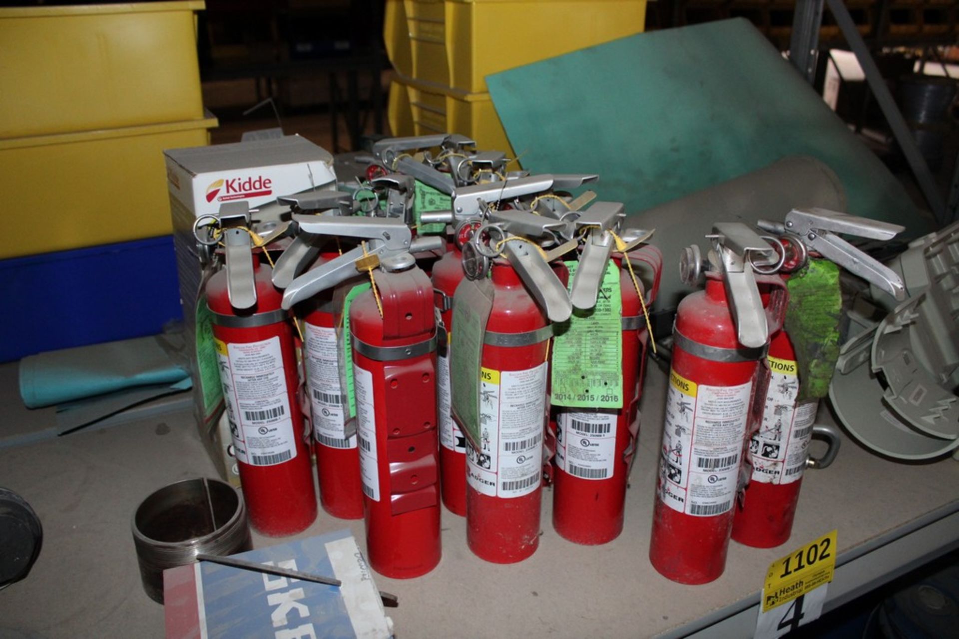 BRACKETS, BUSHINGS, FIRE EXTINGUISHERS, SAFETY LANYARD AND PARTS ON SHELF - Image 3 of 4