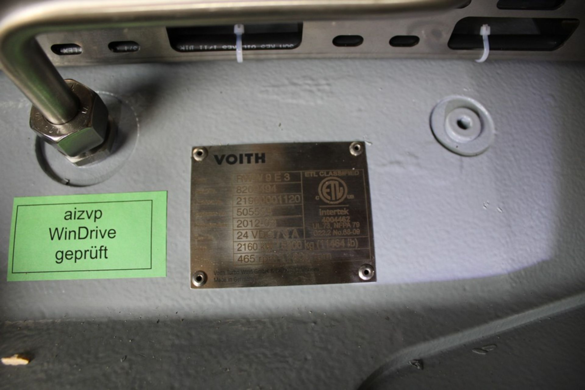 VOITH WINDRIVE GENERATOR, MODEL RWW9E3, 24VDC/3A, 465/1800 RPM - Image 3 of 4