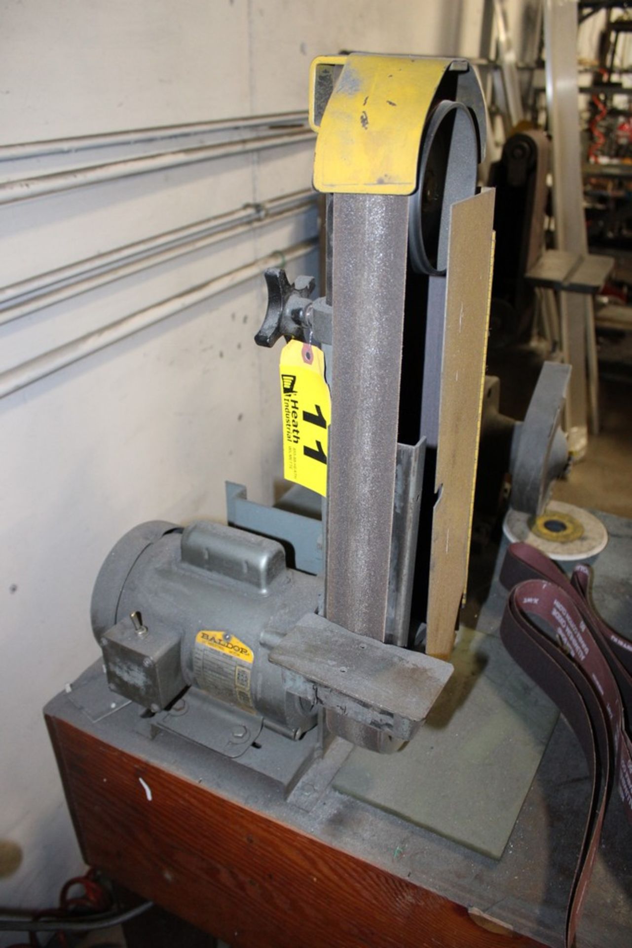 2" BELT SANDER, BALDOR 1/2 HP MOTOR, EXTRA BELTS