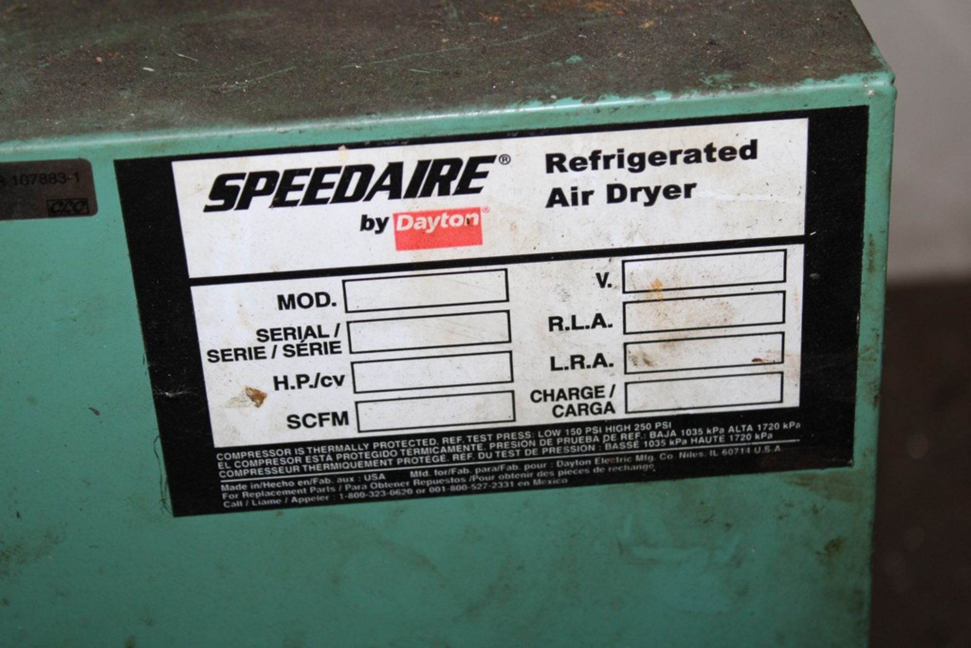 SPEEDAIRE REFRIDGERATED AIR DRYER - Image 4 of 4