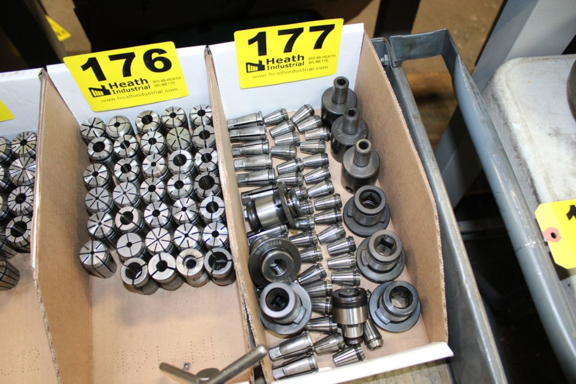 LARGE QTY OF COLLETS & COLLET HOLDERS IN BOX