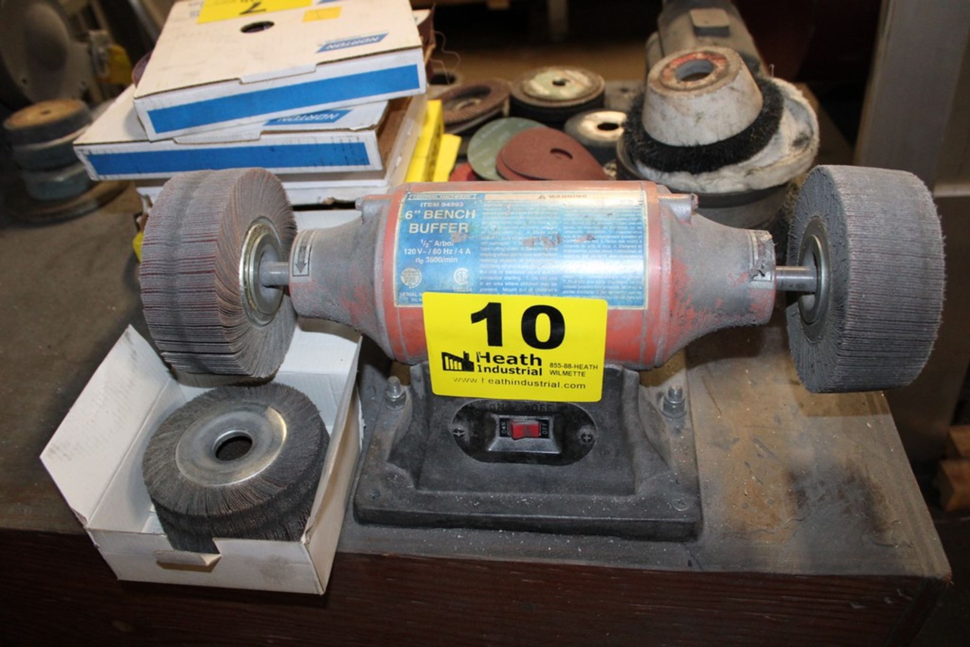 CENTRAL MACHINERY NO. 94393 6" DOUBLE END BENCH BUFFER