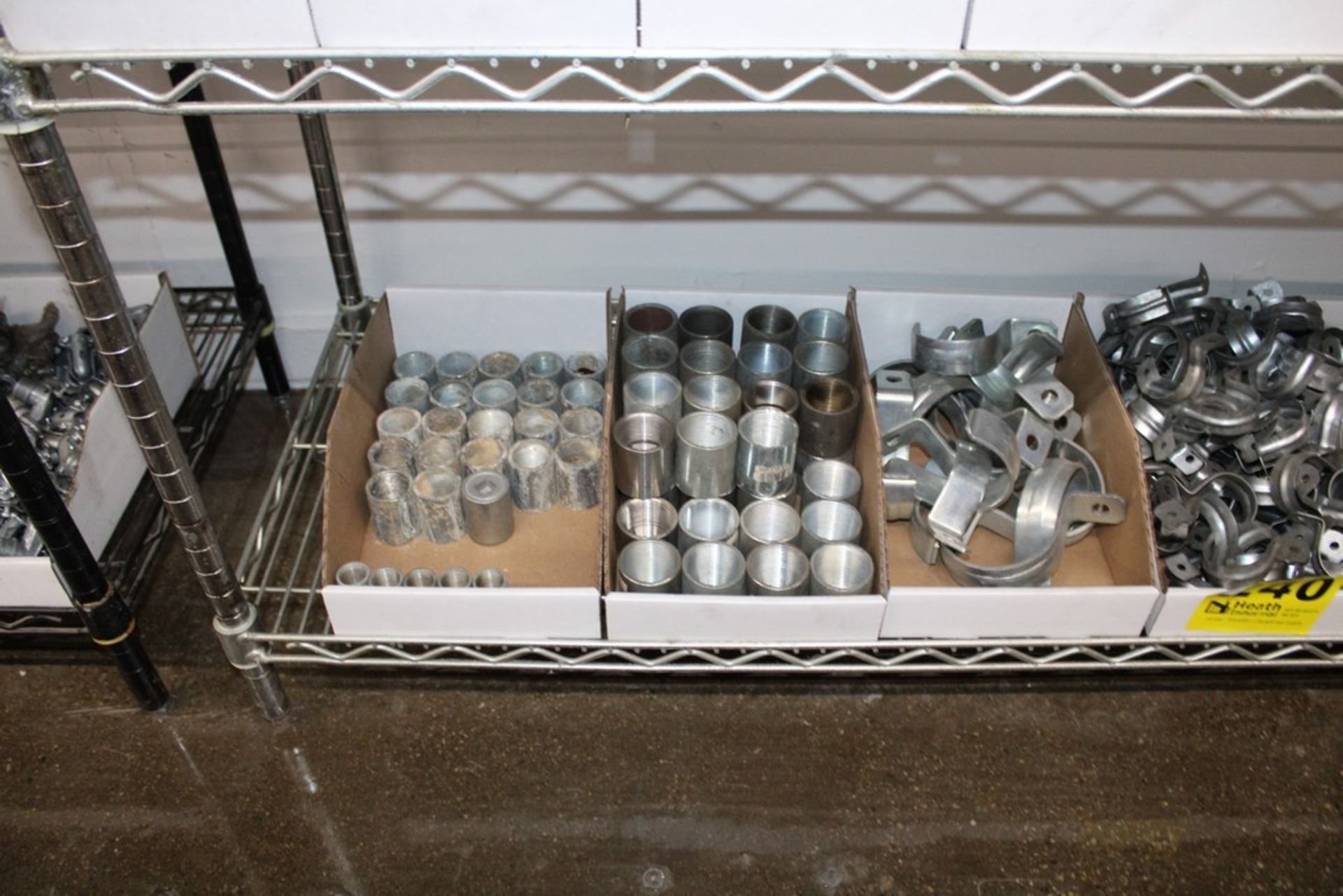 ASSORTED CONDUIT HANGERS AND THREADED FITTINGS ON SHELF - Image 2 of 4