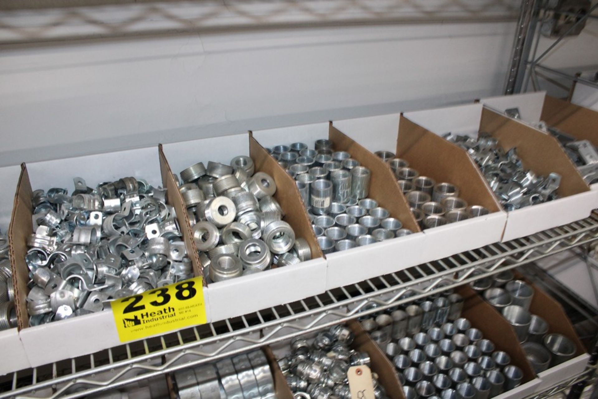 ASSORTED CONDUIT HANGERS AND CONNECTORS ON SHELF - Image 3 of 4