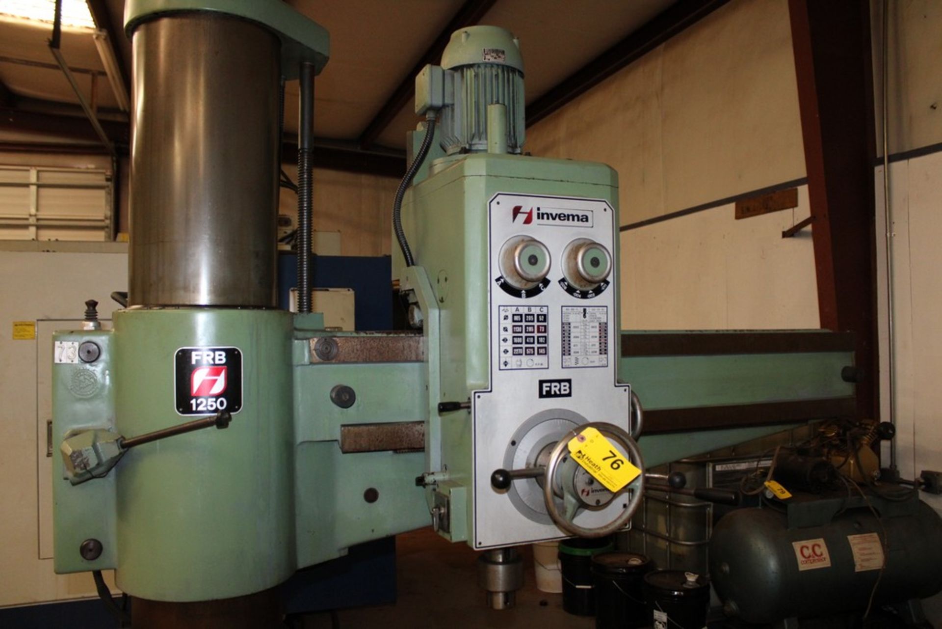 INVEMA MODEL FRB-1250 RADIAL ARM DRILL, 48" ARM, SPINDLE SPEEDS 52 TO 2270 RPM - Image 2 of 9