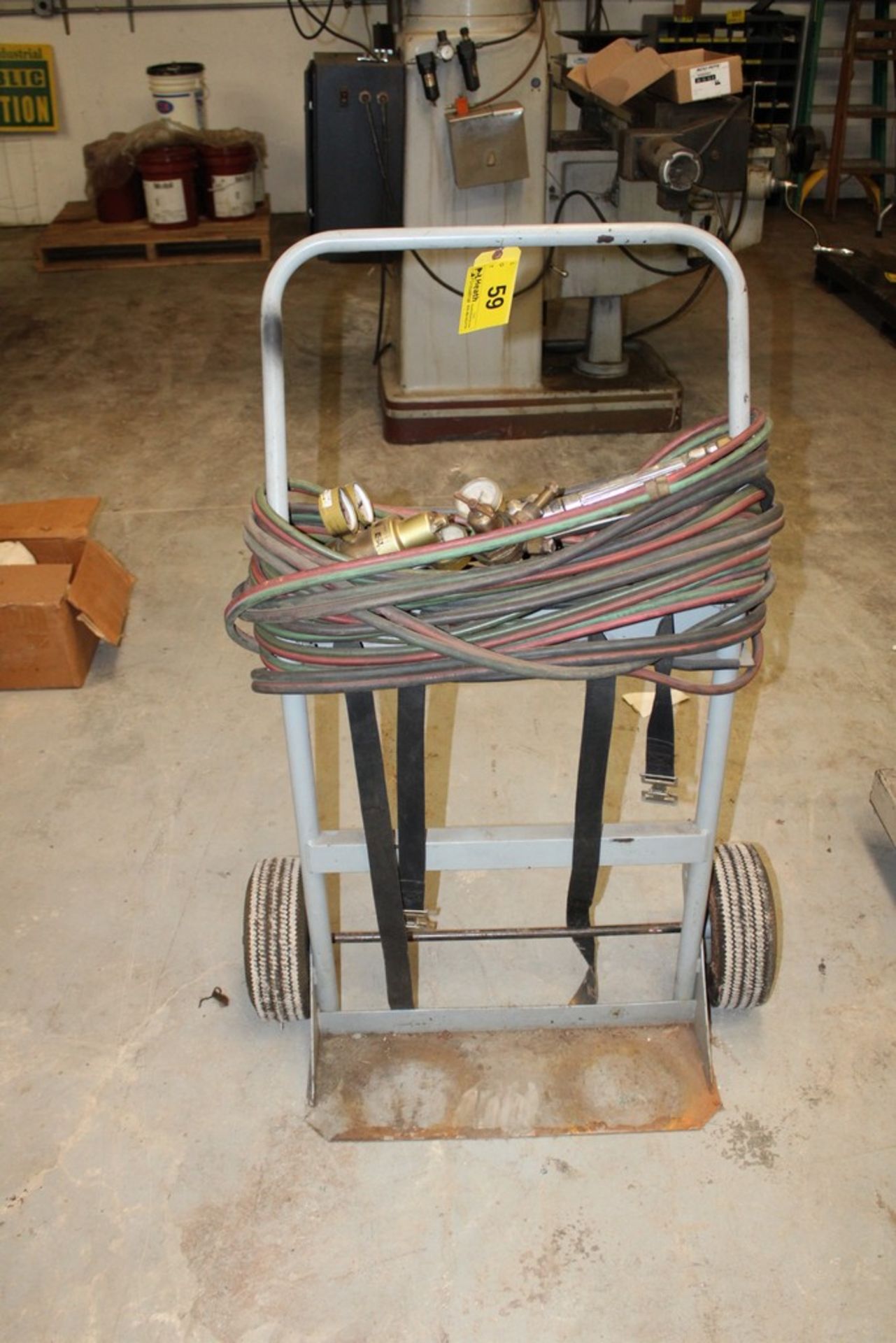 TWO TANK WELDING CART WITH HOSE, GAGES AND TORCH