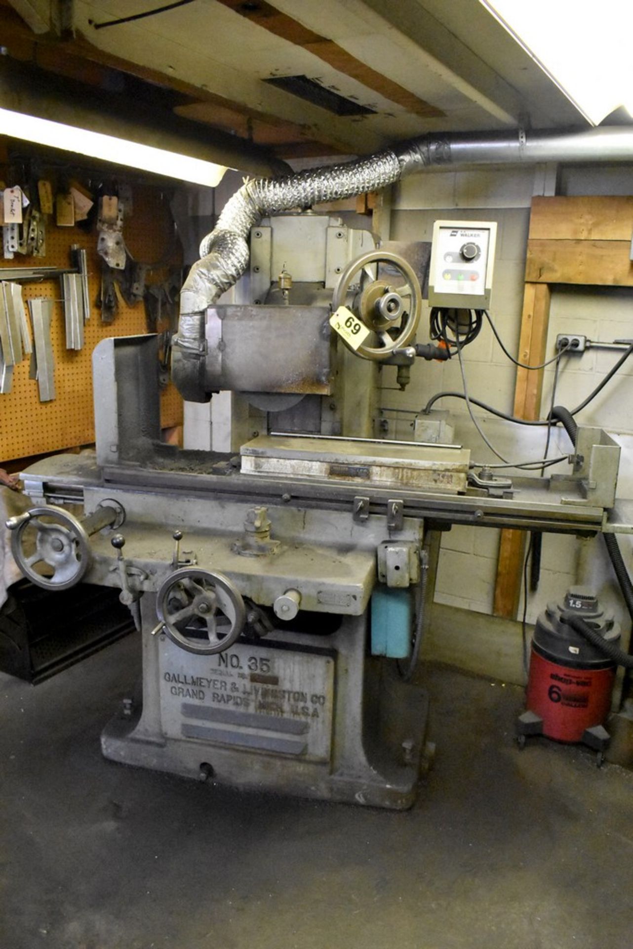 Gallmeyer and Livingston Model 35 Hydraulic Feed Surface Grinder - Equipped With Walker 8" x 24" - Image 2 of 6