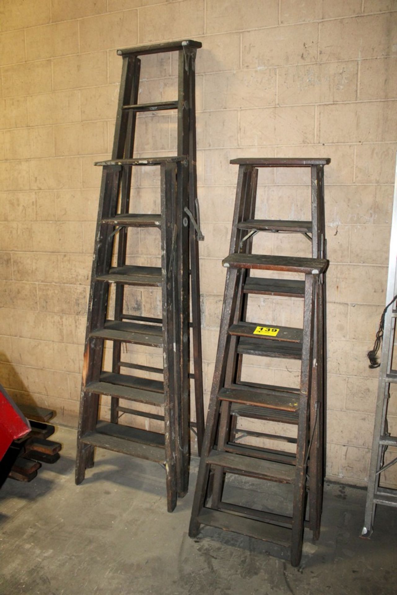 (5) Wood Folding Ladders