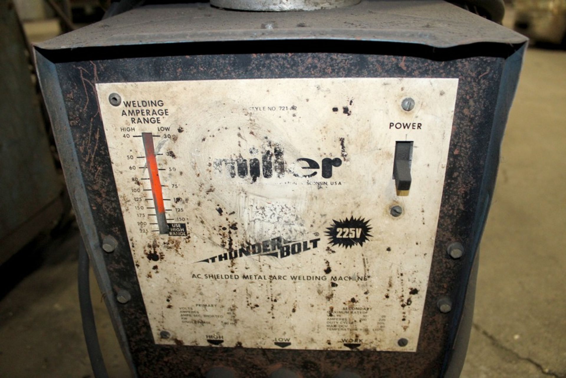 Miller Style 721-A2 Stick Welder - Serial Number: NA - Image 3 of 3