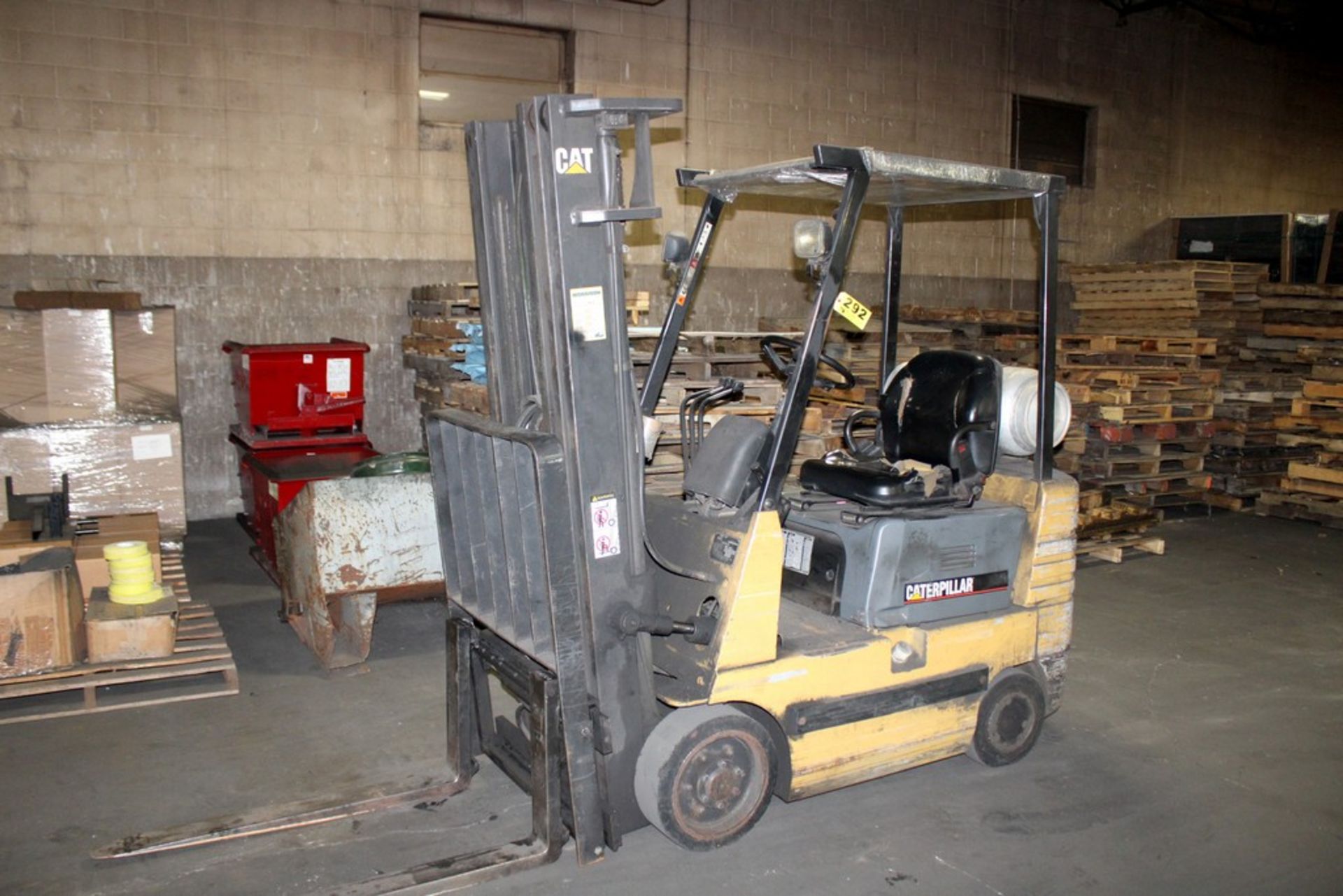 Caterpillar Model GC150 Cushion Tire Lift Truck, 3000 Lbs Capacity - 3 Stage Mast - Side Shift - 82"