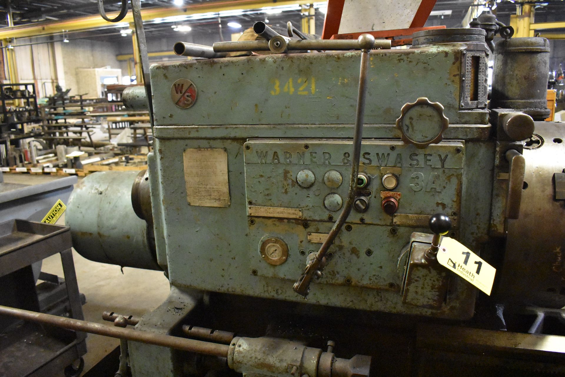 WARNER & SWASEY NO. 3A MODEL M3500 "SQUARE HEAD" SADDLE TYPE TURRET LATHE, S/N 1753126, - Image 2 of 13