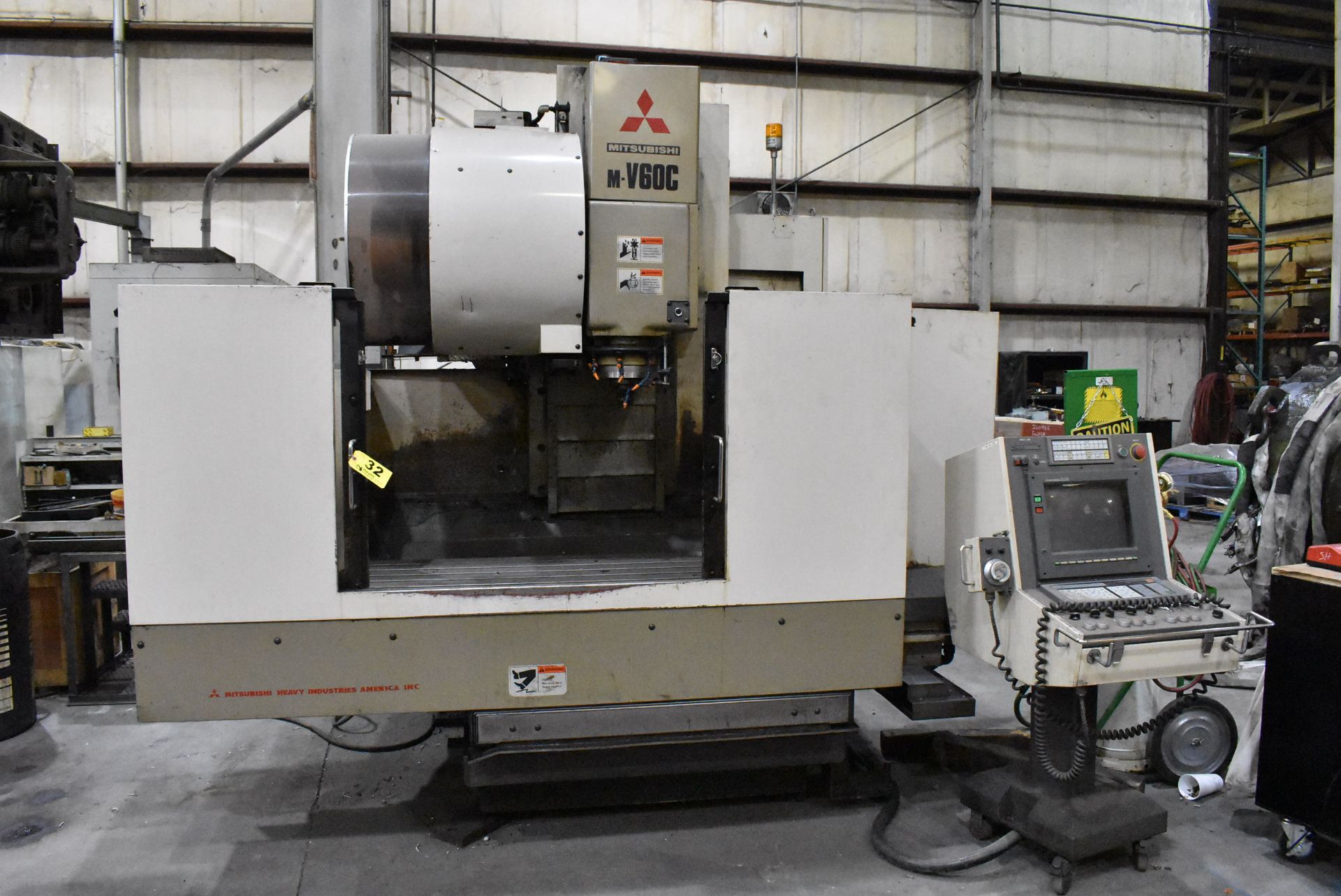 MITSUBISHI 3-AXIS MODEL M-V60C CNC VERTICAL MACHINING CENTER, S/N V60C005, 39.4â€ X-AXIS TRAVEL,