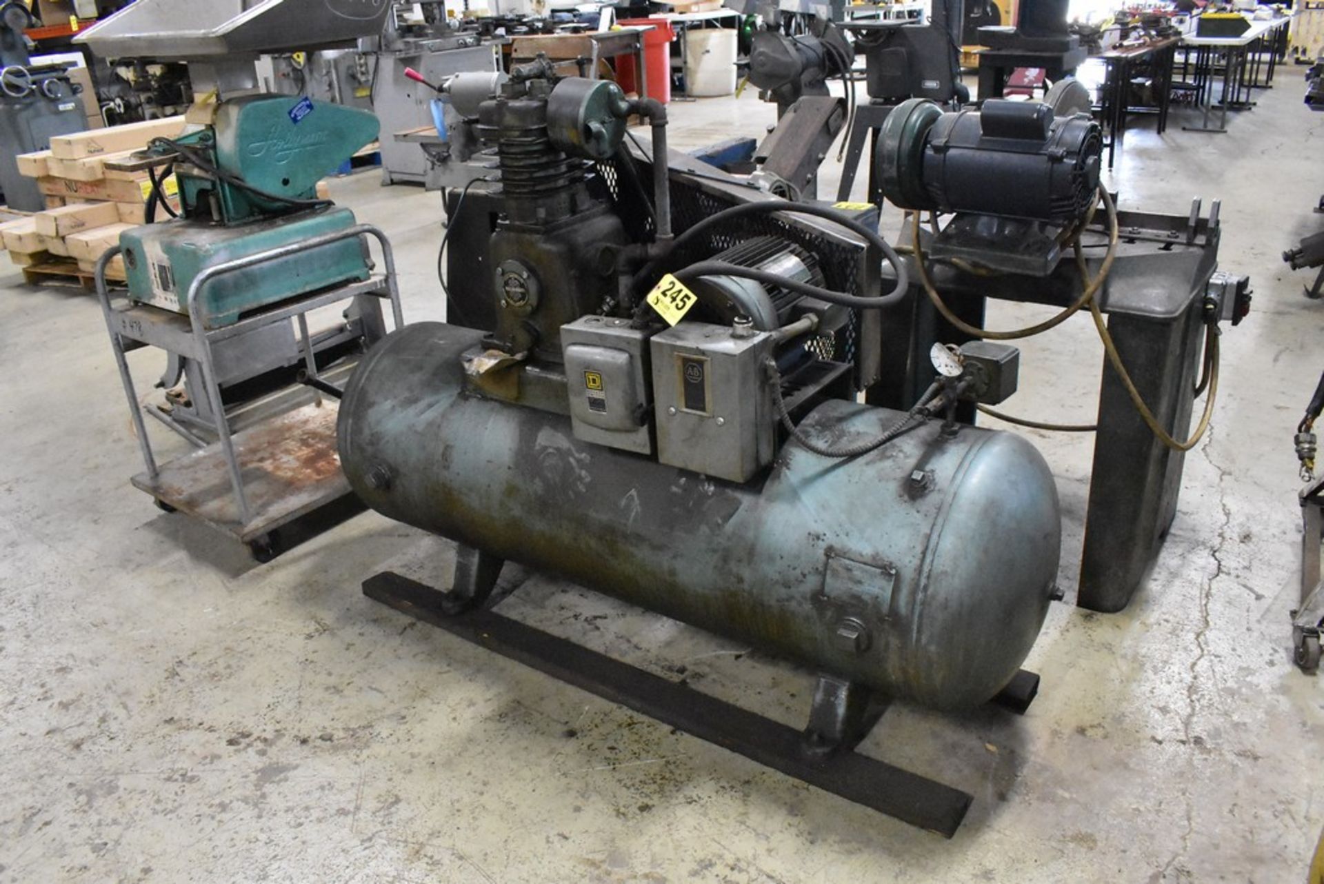 CURTIS 5HP HORIZONTAL TANK MOUNTED AIR COMPRESSOR 230/460V - Image 2 of 4